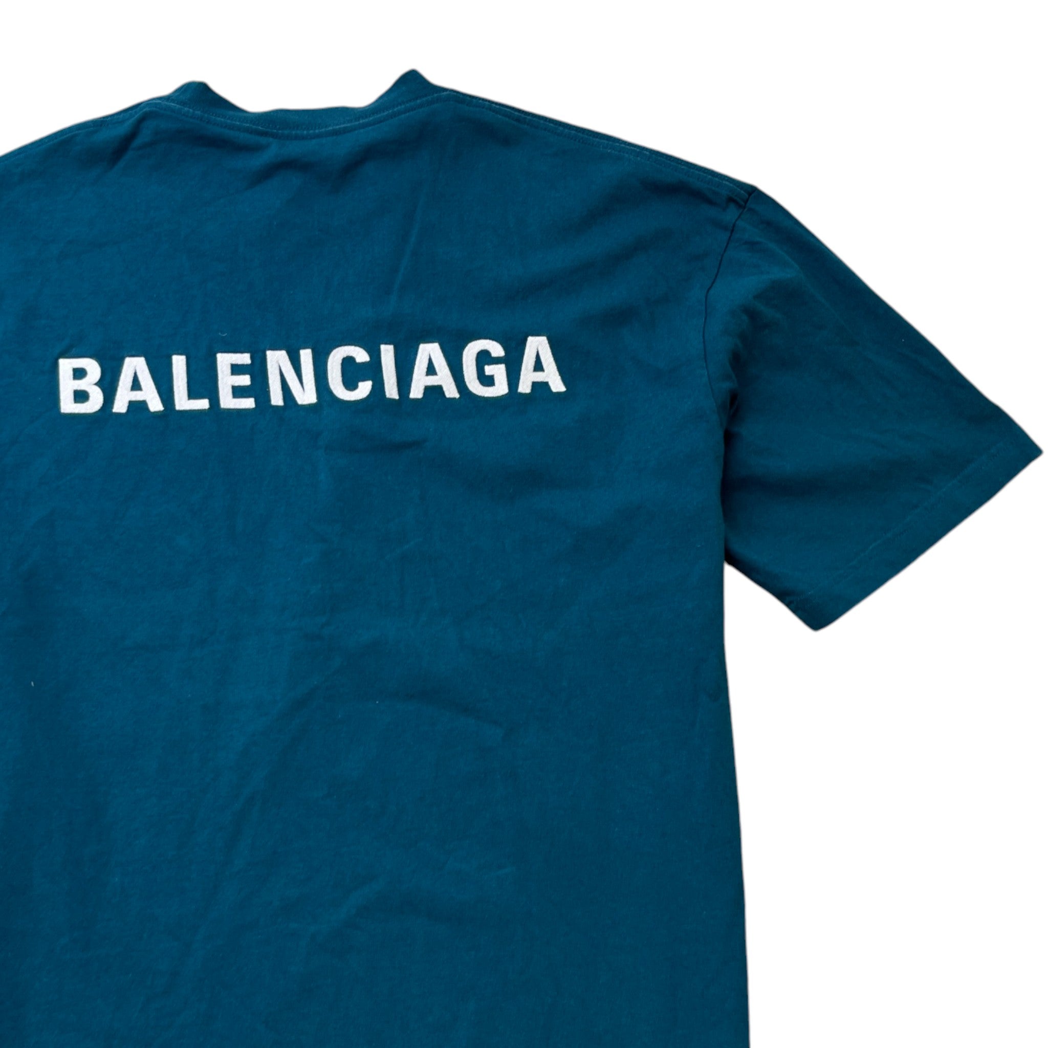 Men's Embroidered Logo T-Shirt Blue Size M