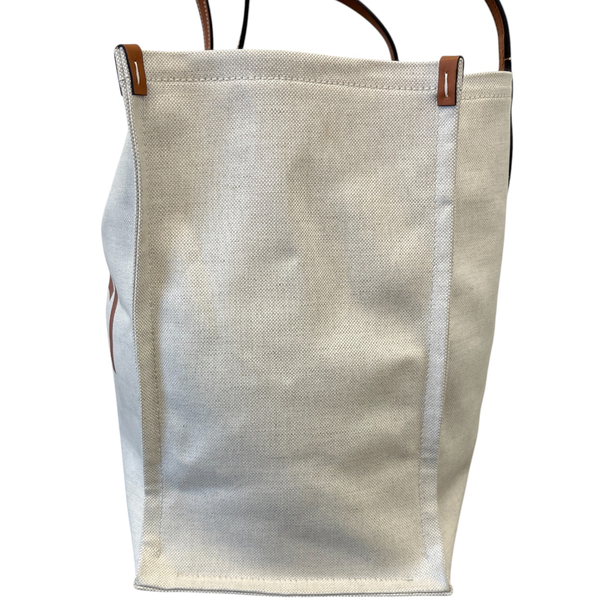 Women's Reversible Logo Print Canvas Handbag Beige