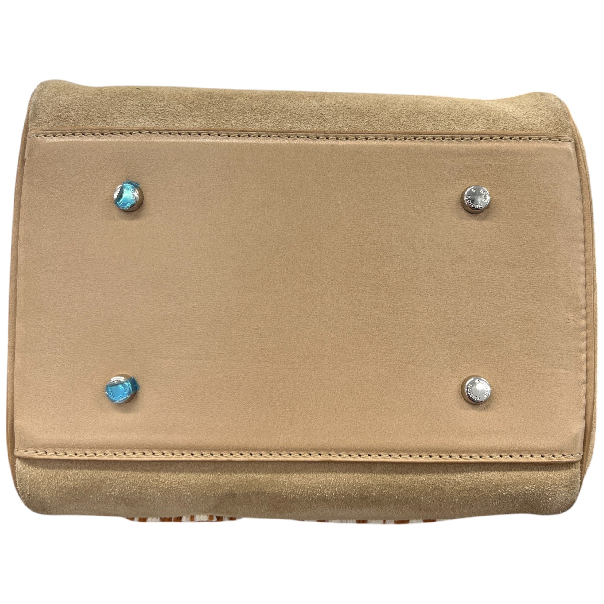 Women's Suede Cubic Illusion Fleur Speed Bag Beige