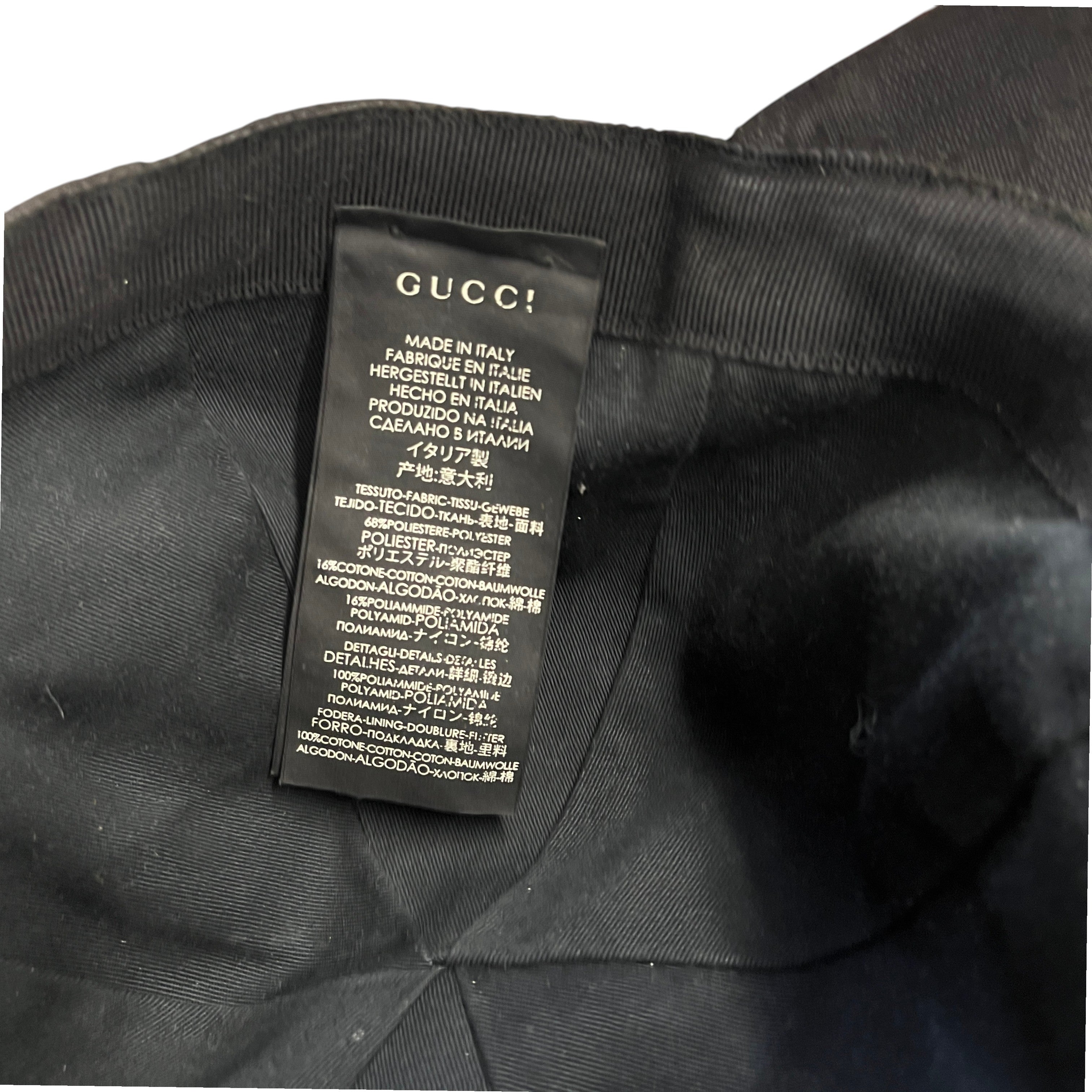 Men's Gg Canvas Hat Black Size S