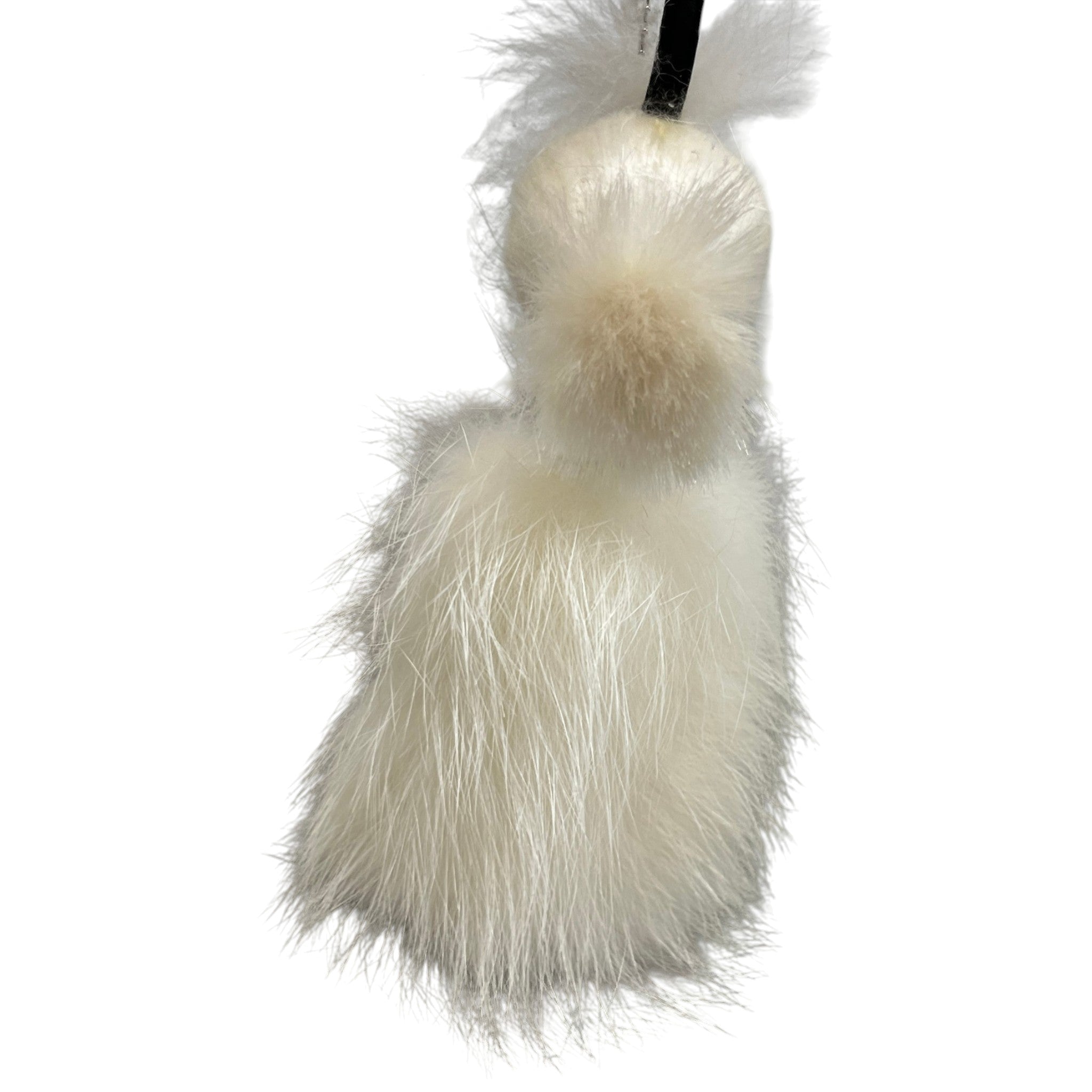 Women's Fox Fur Mini Karlito Keyring White
