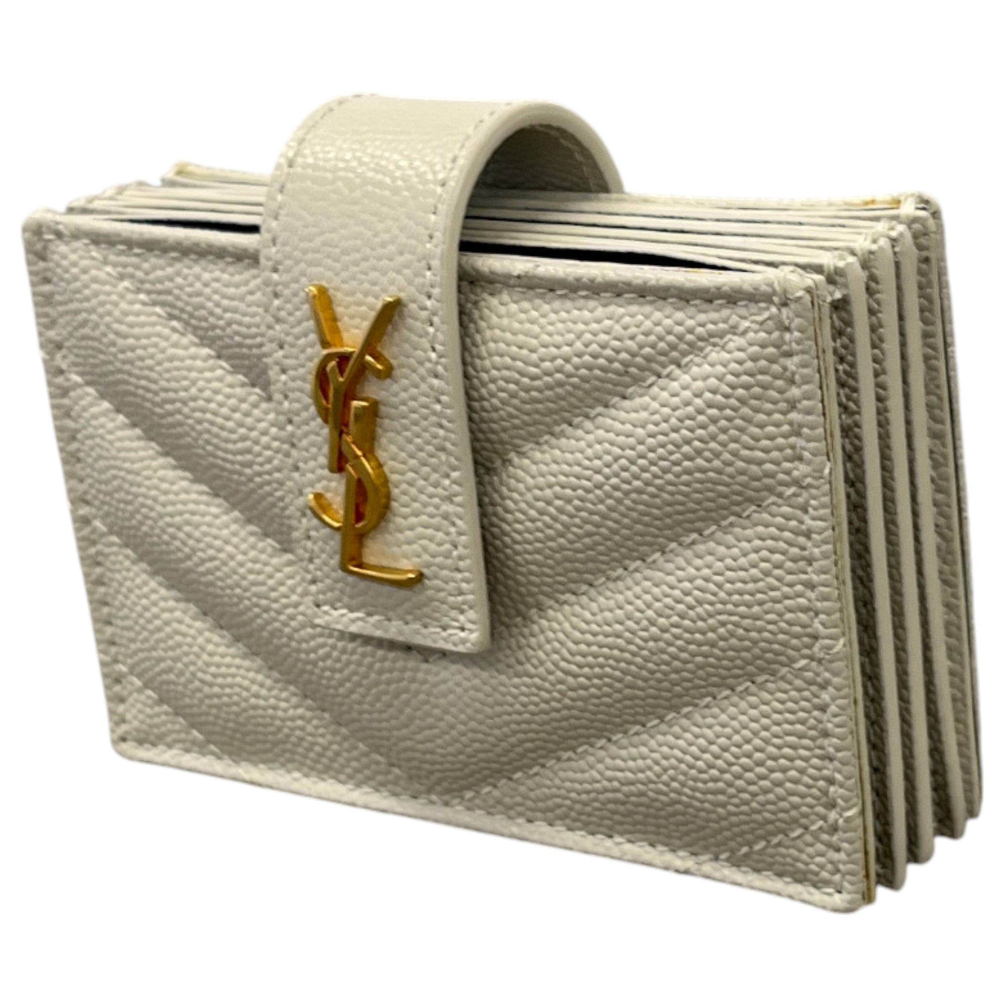 Women's Leather Logo Card Holder Beige