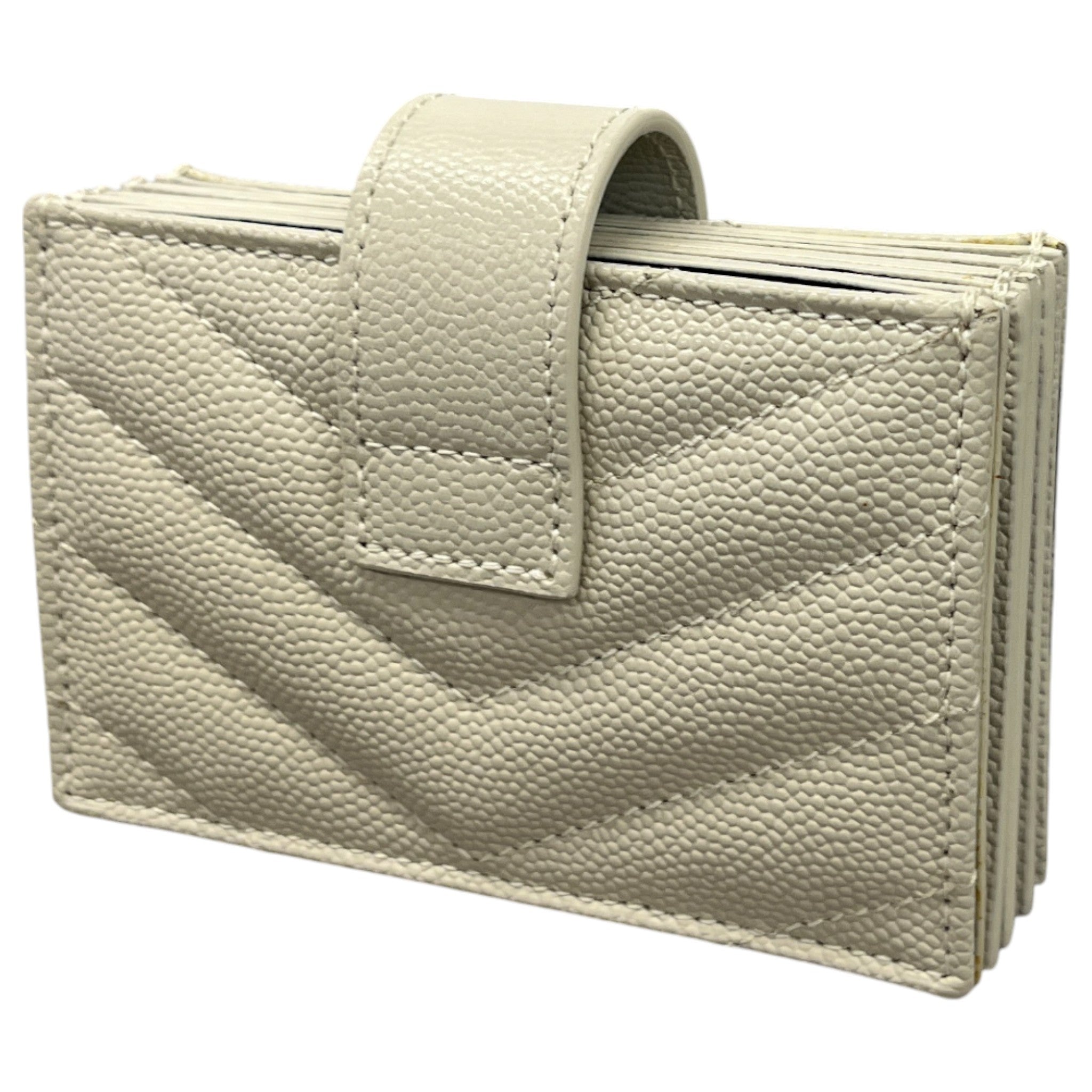 Women's Leather Logo Card Holder Beige