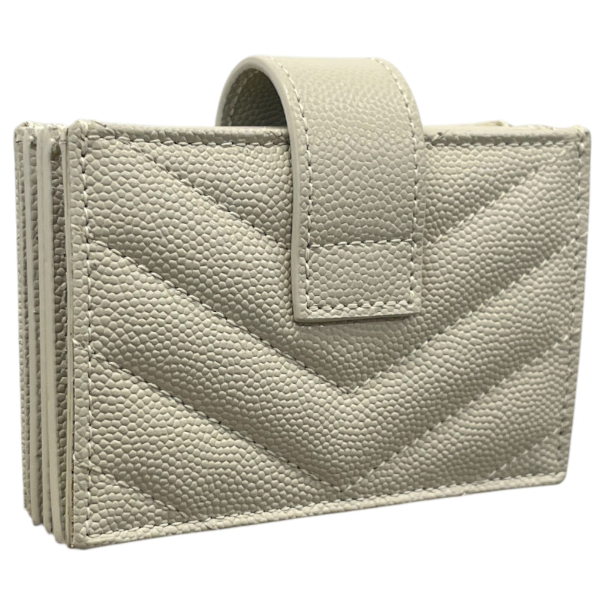 Women's Leather Logo Card Holder Beige