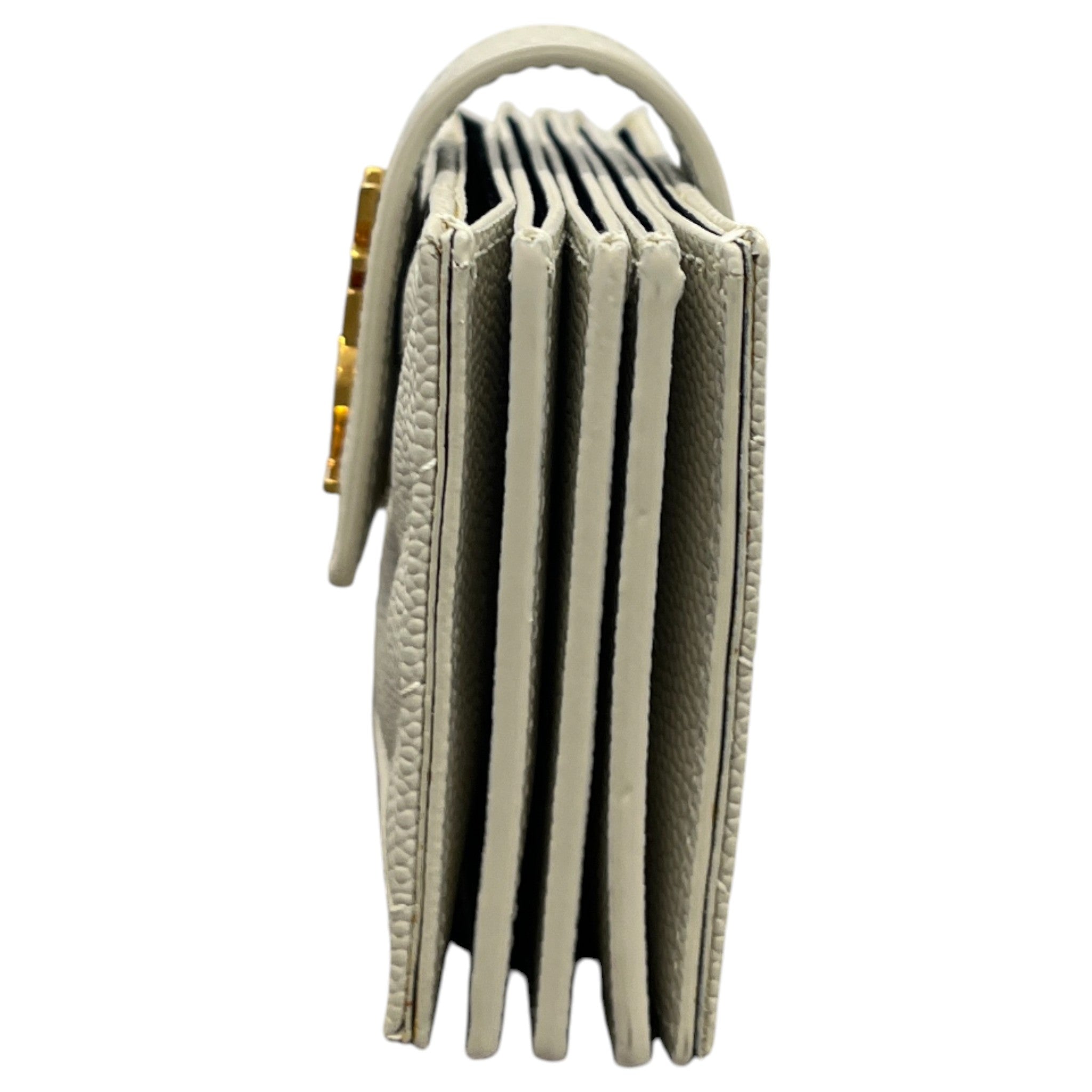 Women's Leather Logo Card Holder Beige