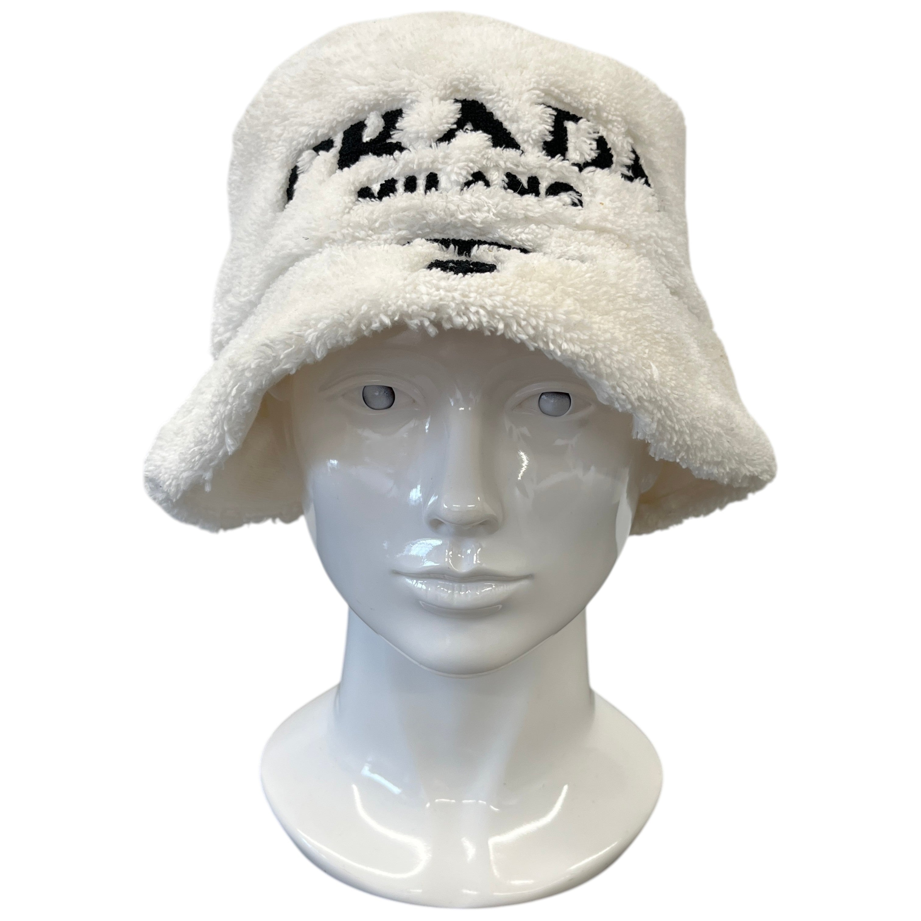 Women's Embroidered Logo Bucket Hat White Size S