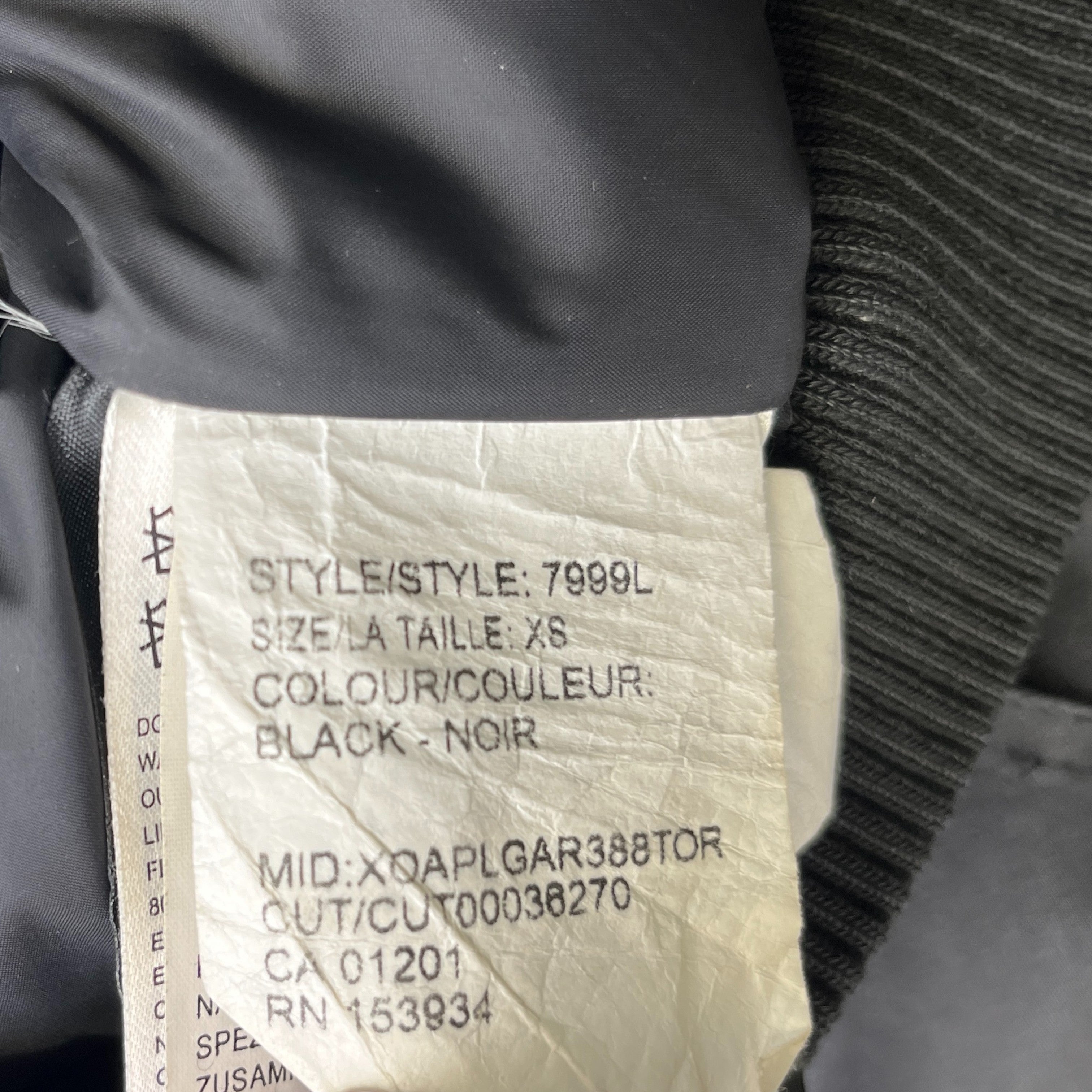 Women's Chilliwack Bomber Down Jacket Black Size XS