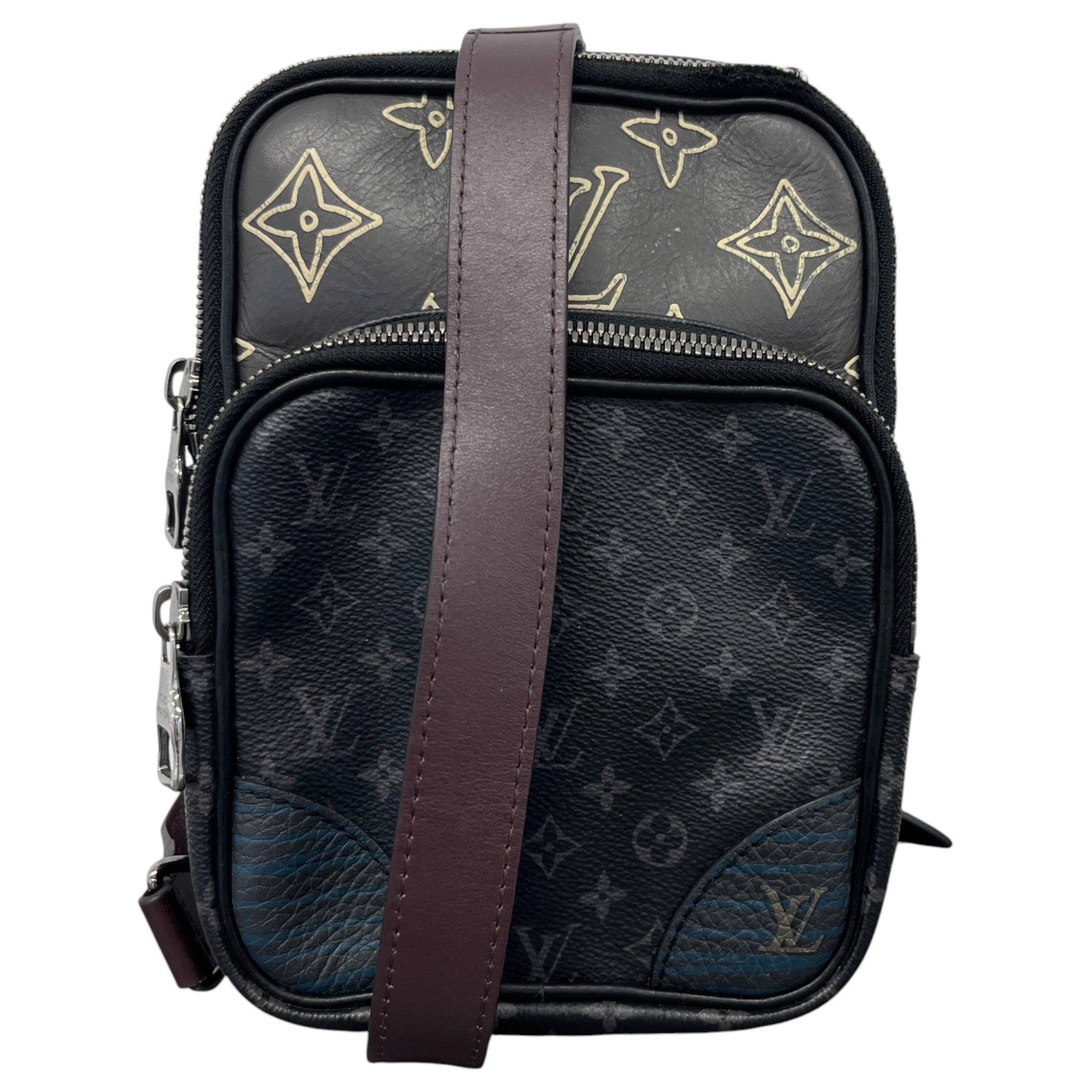 Men's Monogram Eclipse Patchwork Messenger Bag Black