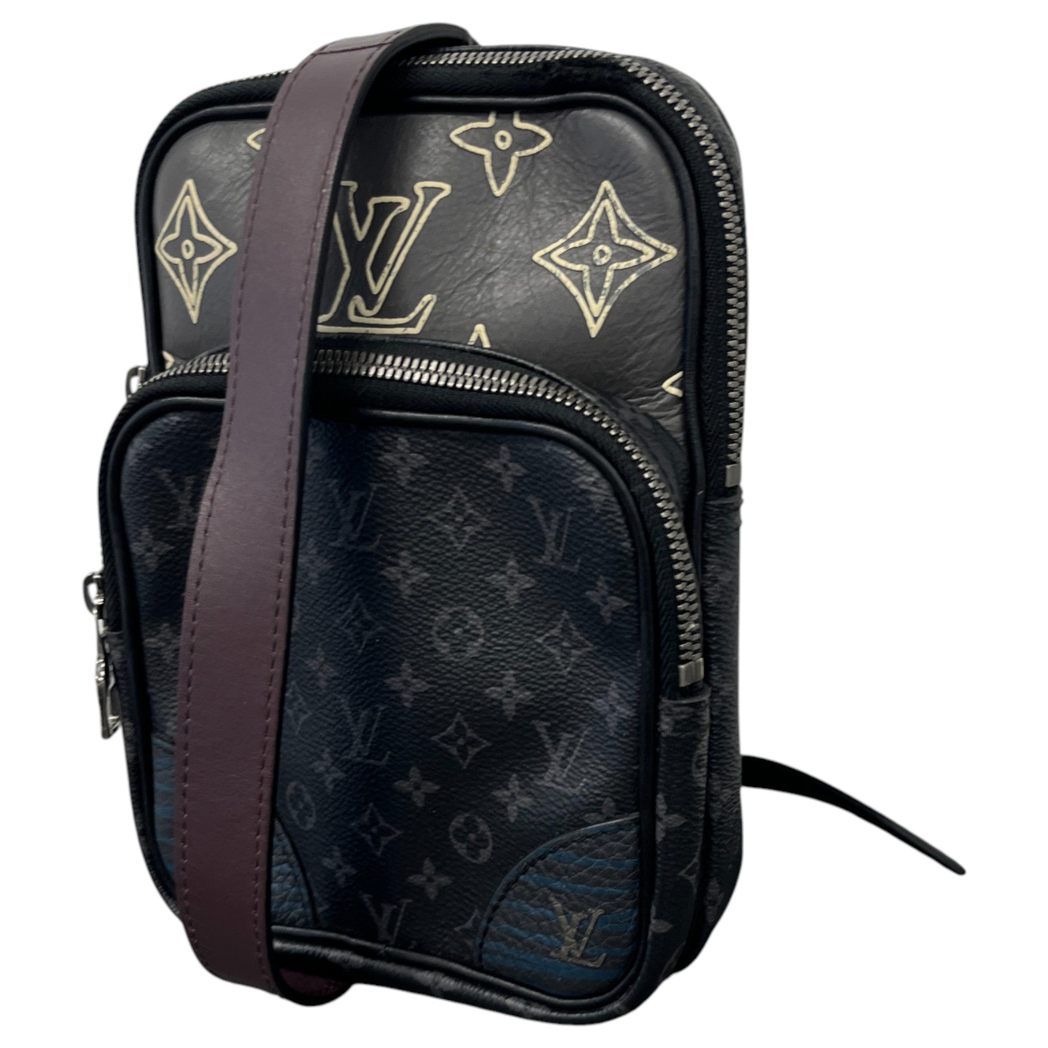 Men's Monogram Eclipse Patchwork Messenger Bag Black