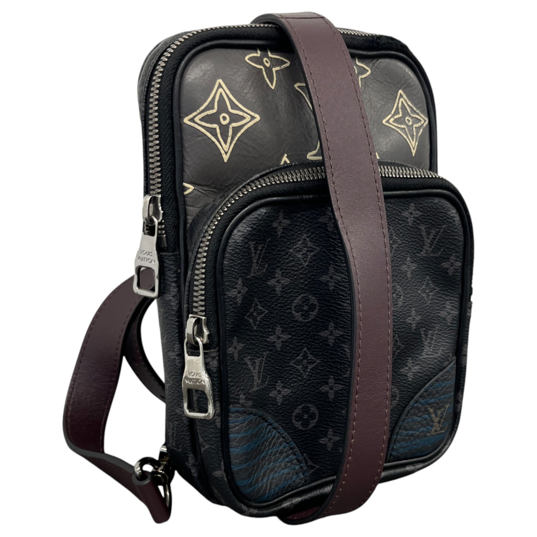 Men's Monogram Eclipse Patchwork Messenger Bag Black