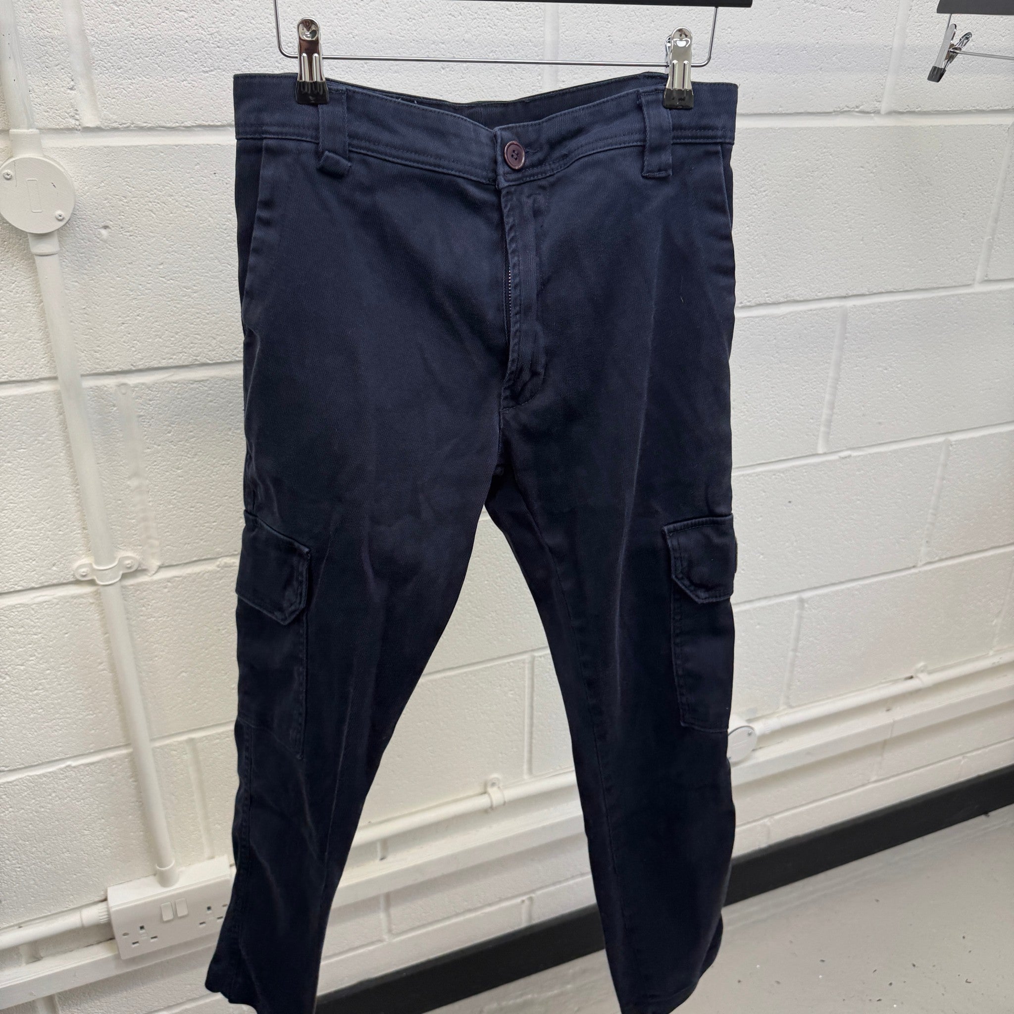 Men's Plaque Logo Trousers Navy Size S