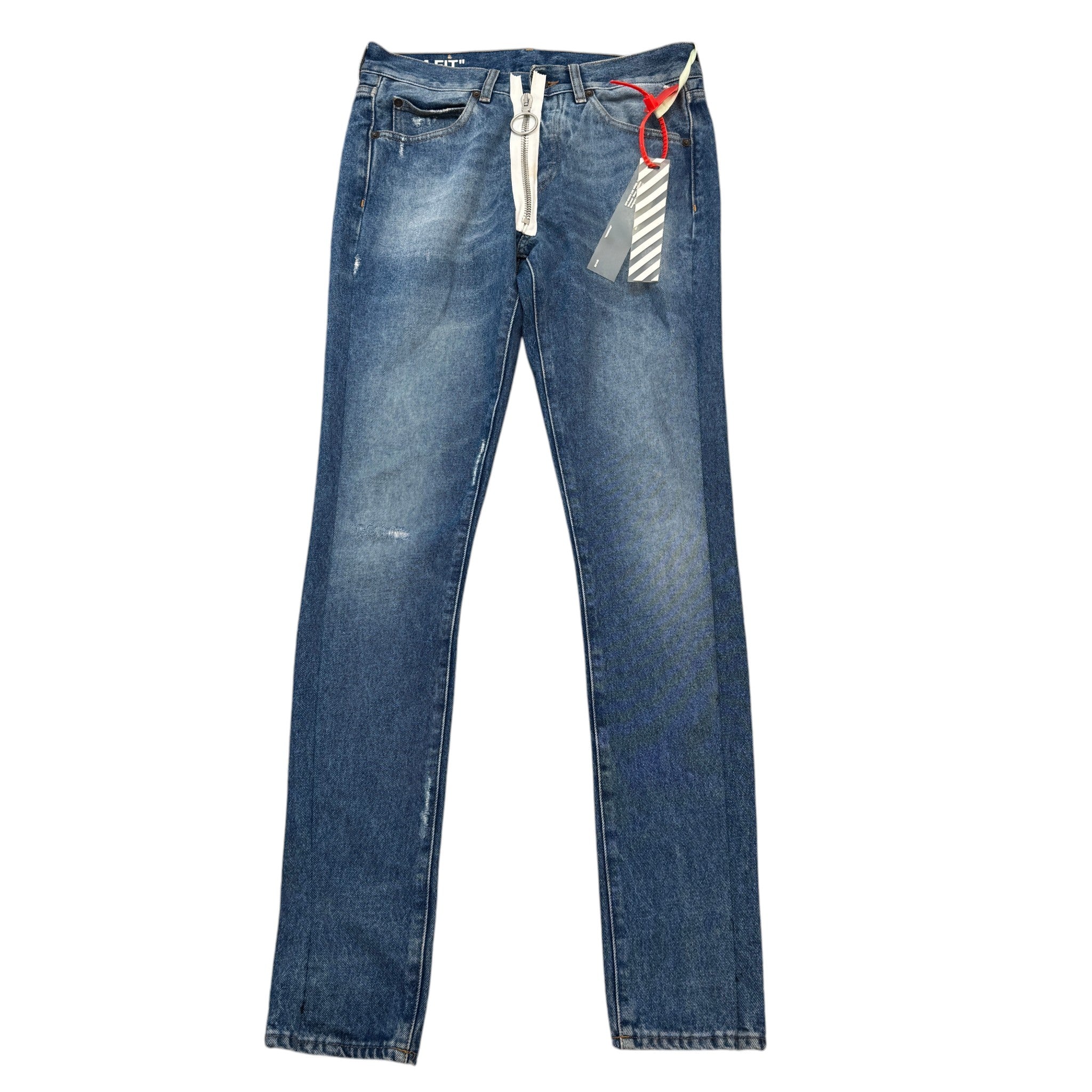 Men's Diag-Stripe Jeans Blue Size Waist 30"