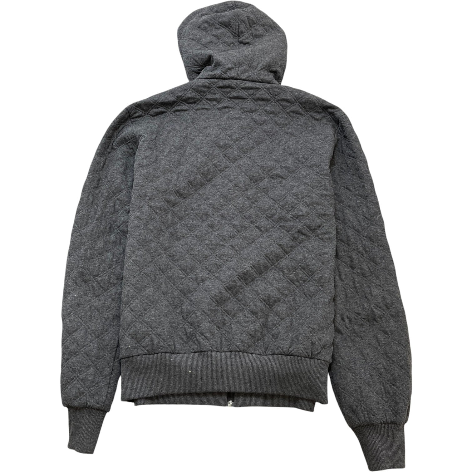 Men's Quilted Plaque Logo Hoodie Grey Size IT 54 / UK XXL