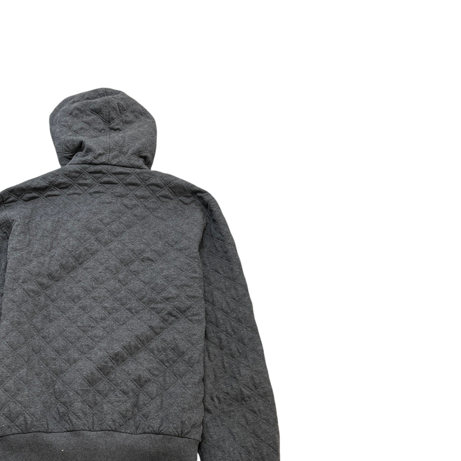 Men's Quilted Plaque Logo Hoodie Grey Size IT 54 / UK XXL