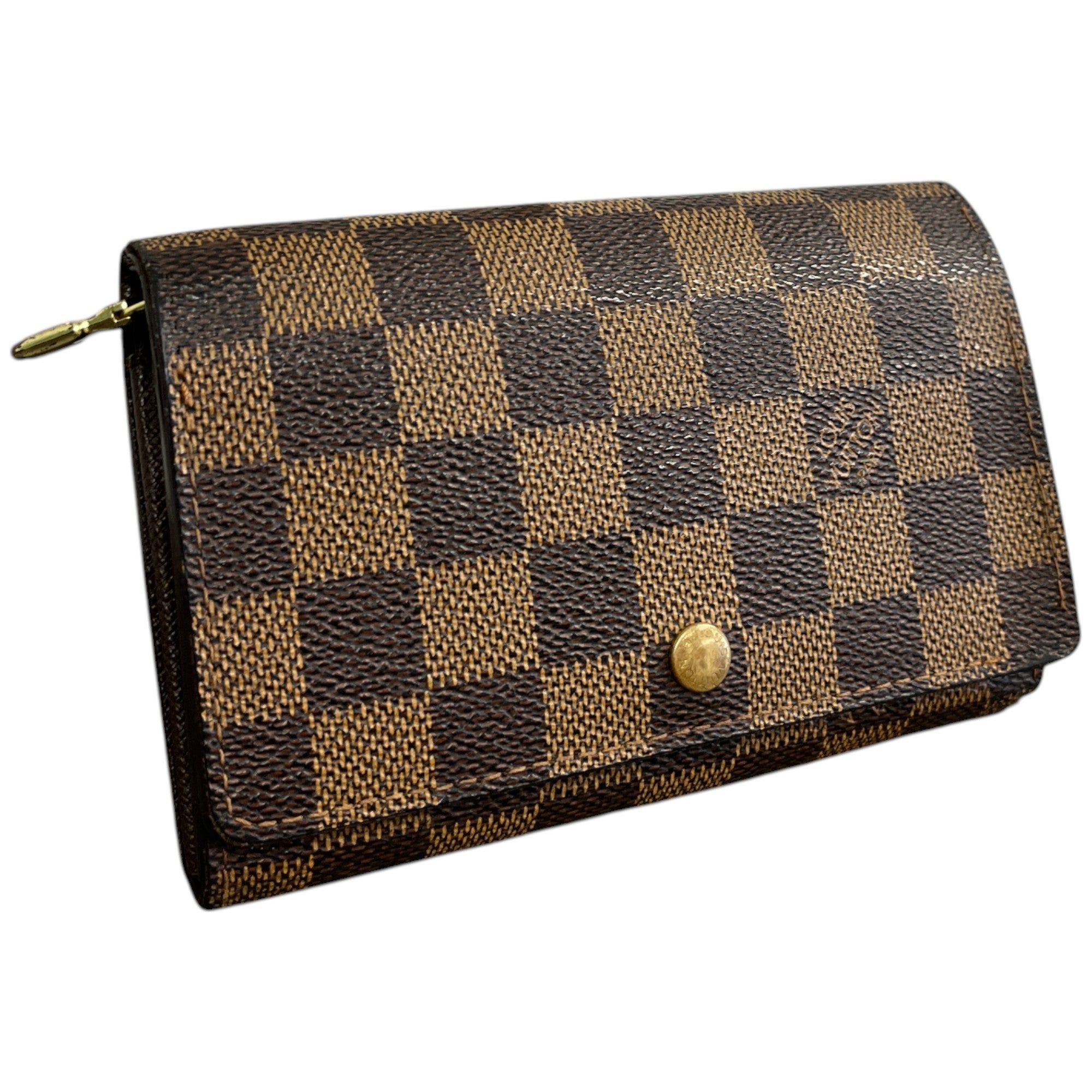 Women's Damier Ebene Porte Tresor Purse Brown
