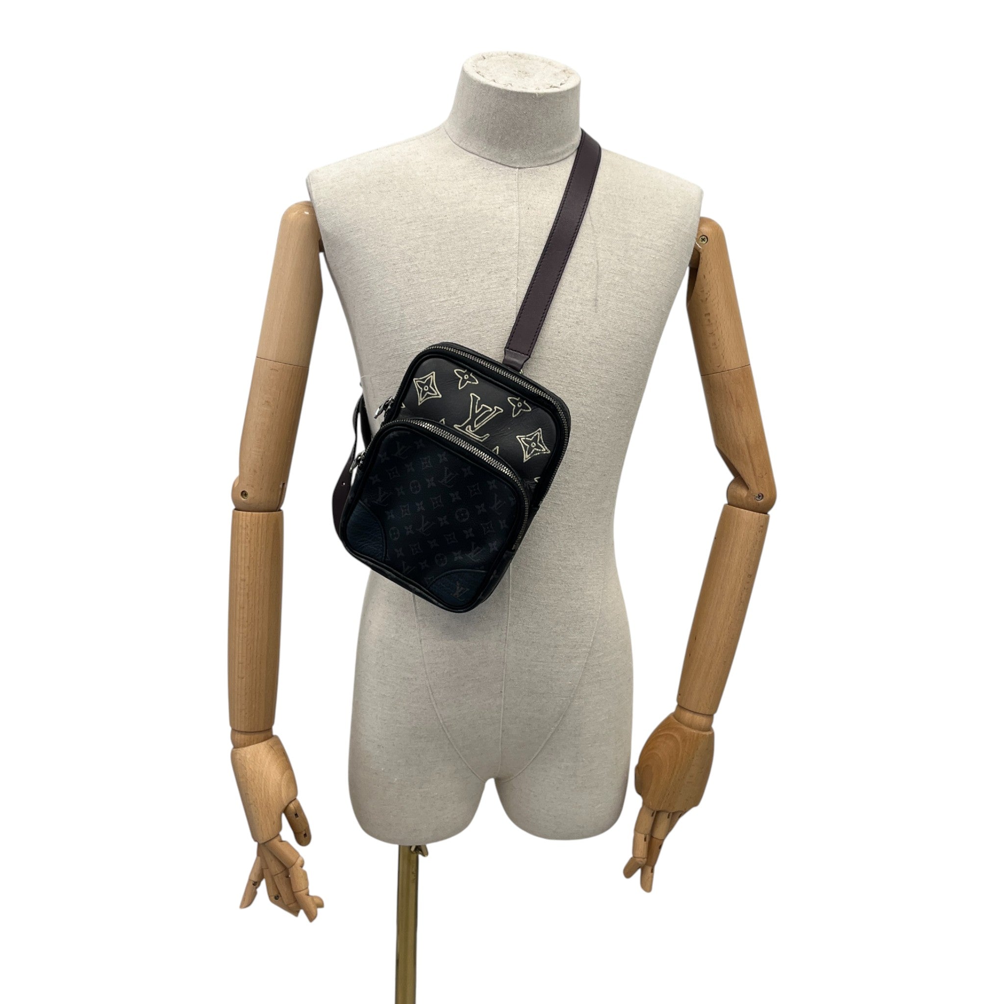 Men's Monogram Eclipse Patchwork Messenger Bag Black