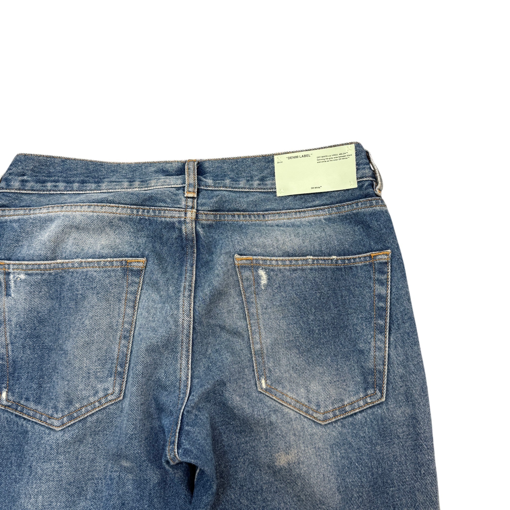 Men's Diag-Stripe Jeans Blue Size Waist 30"