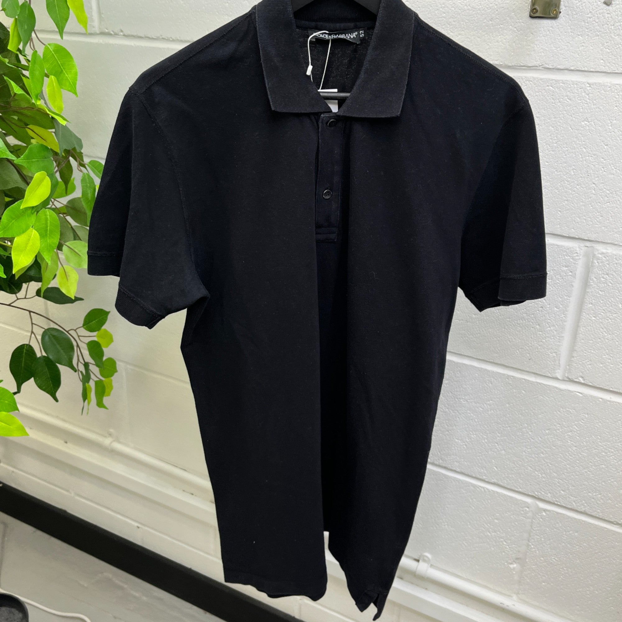 Men's Plaque Logo Polo Shirt Black Size IT 52 / UK XL