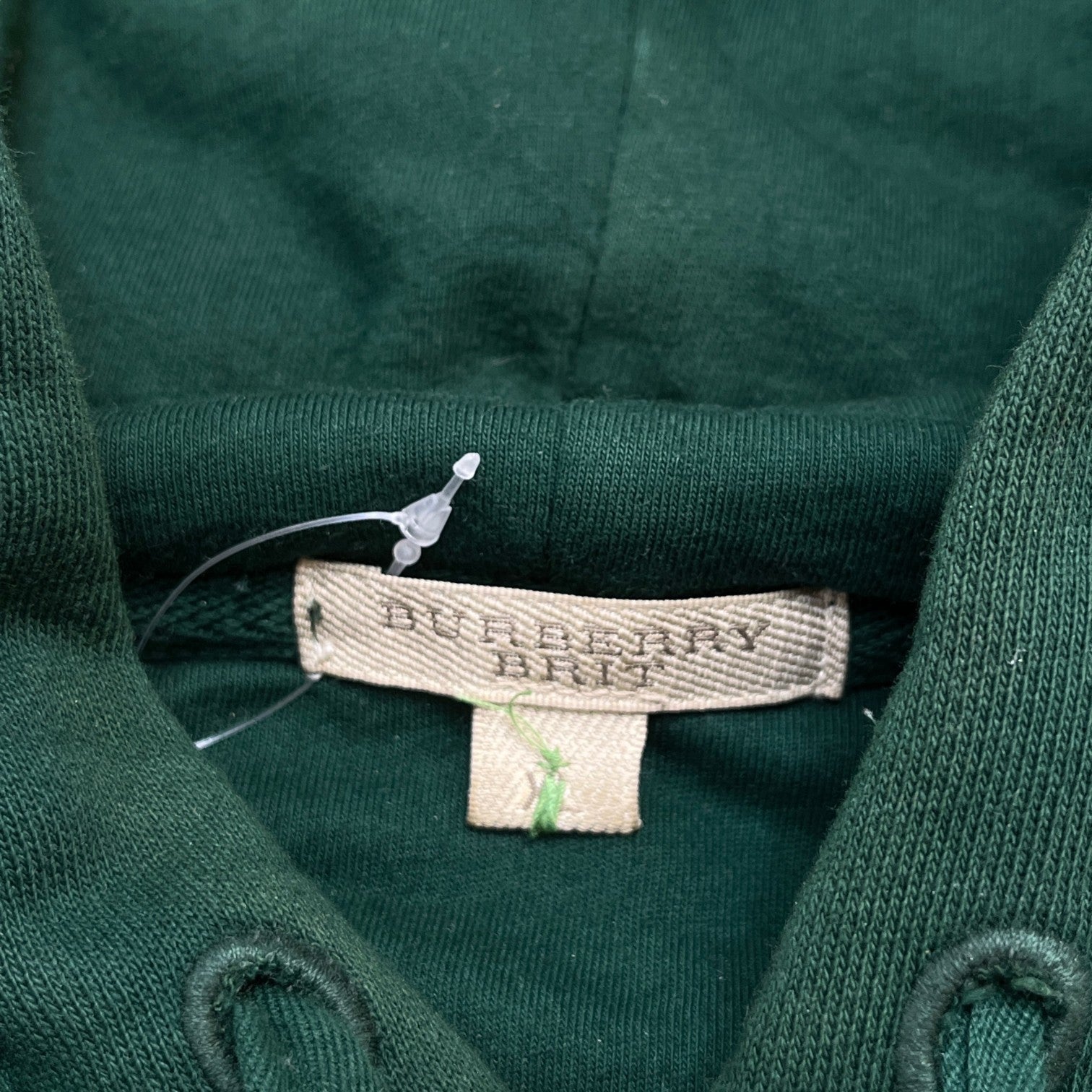 Men's Distressed Logo Print Hoodie Green Size XL
