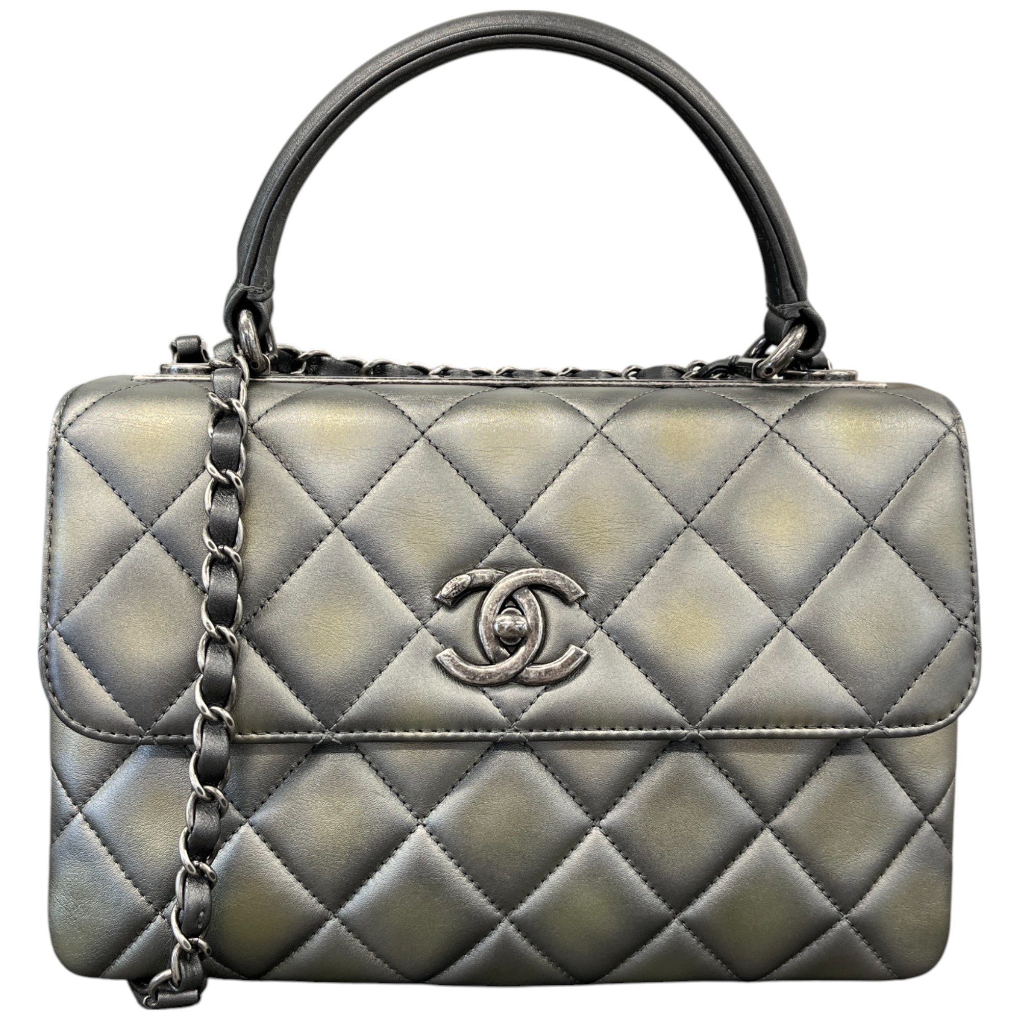 Women's Metallic Faded Small Trendy Cc Handbag Grey
