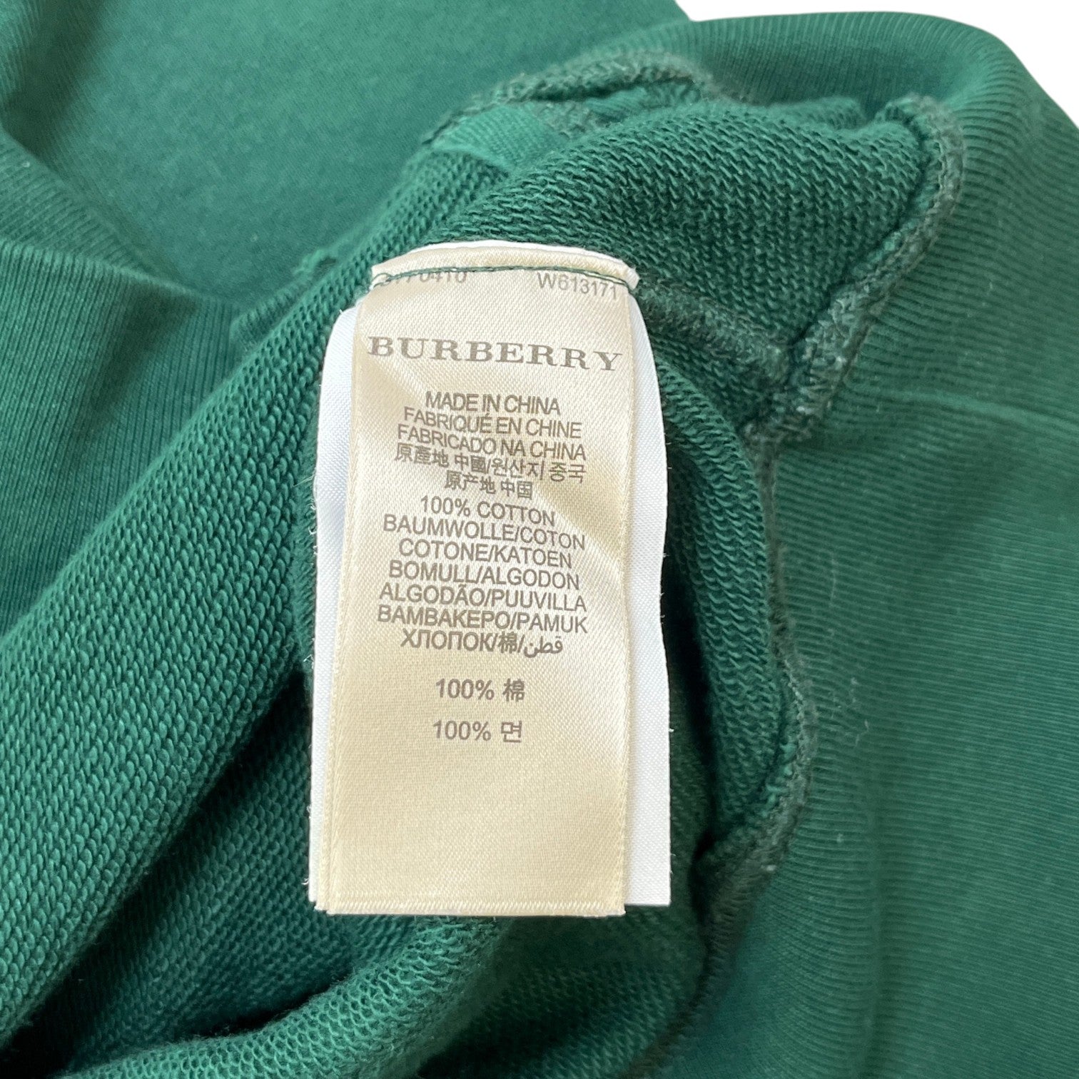 Men's Distressed Logo Print Hoodie Green Size XL