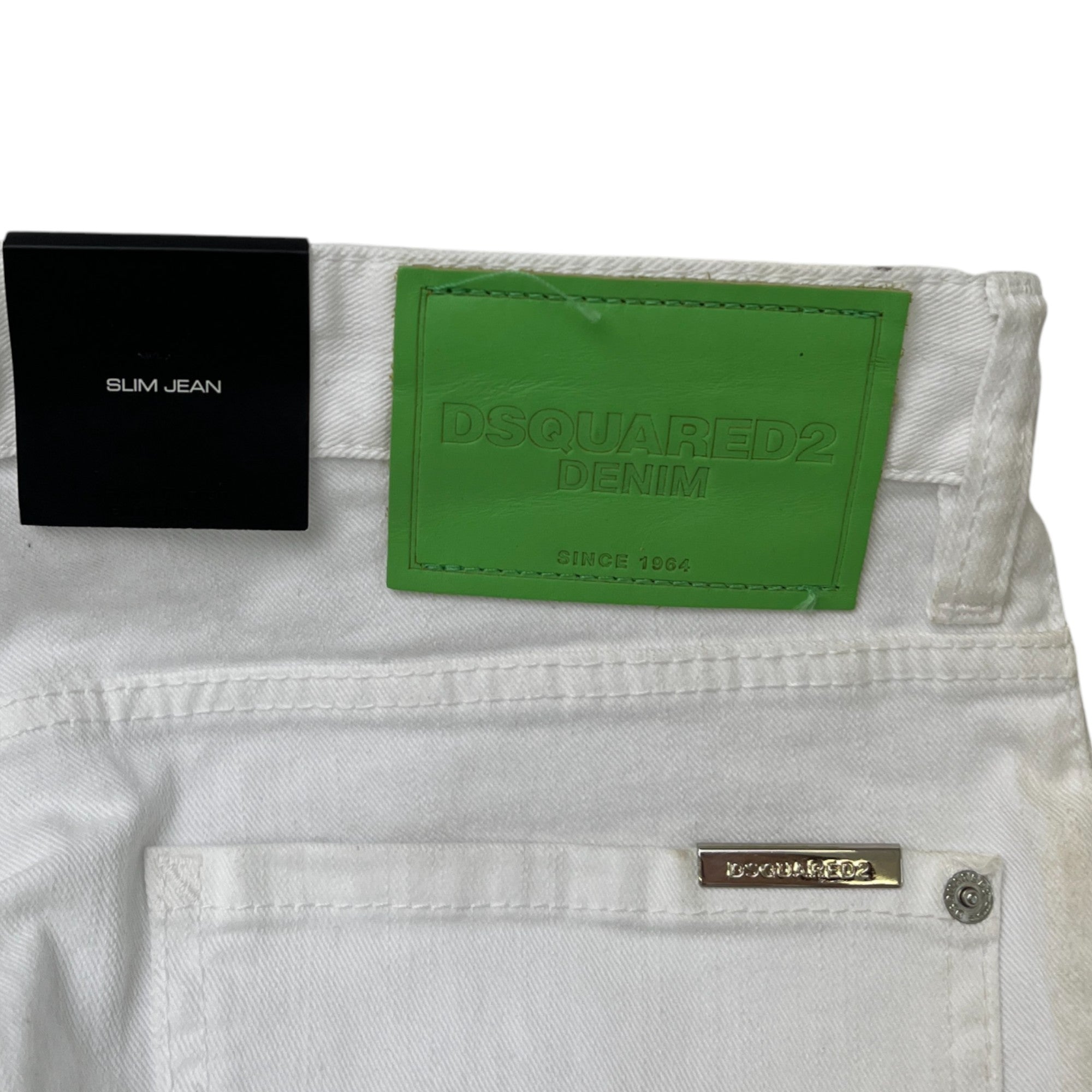 Men's Plaque Logo Jeans White Size IT 48 / UK 32