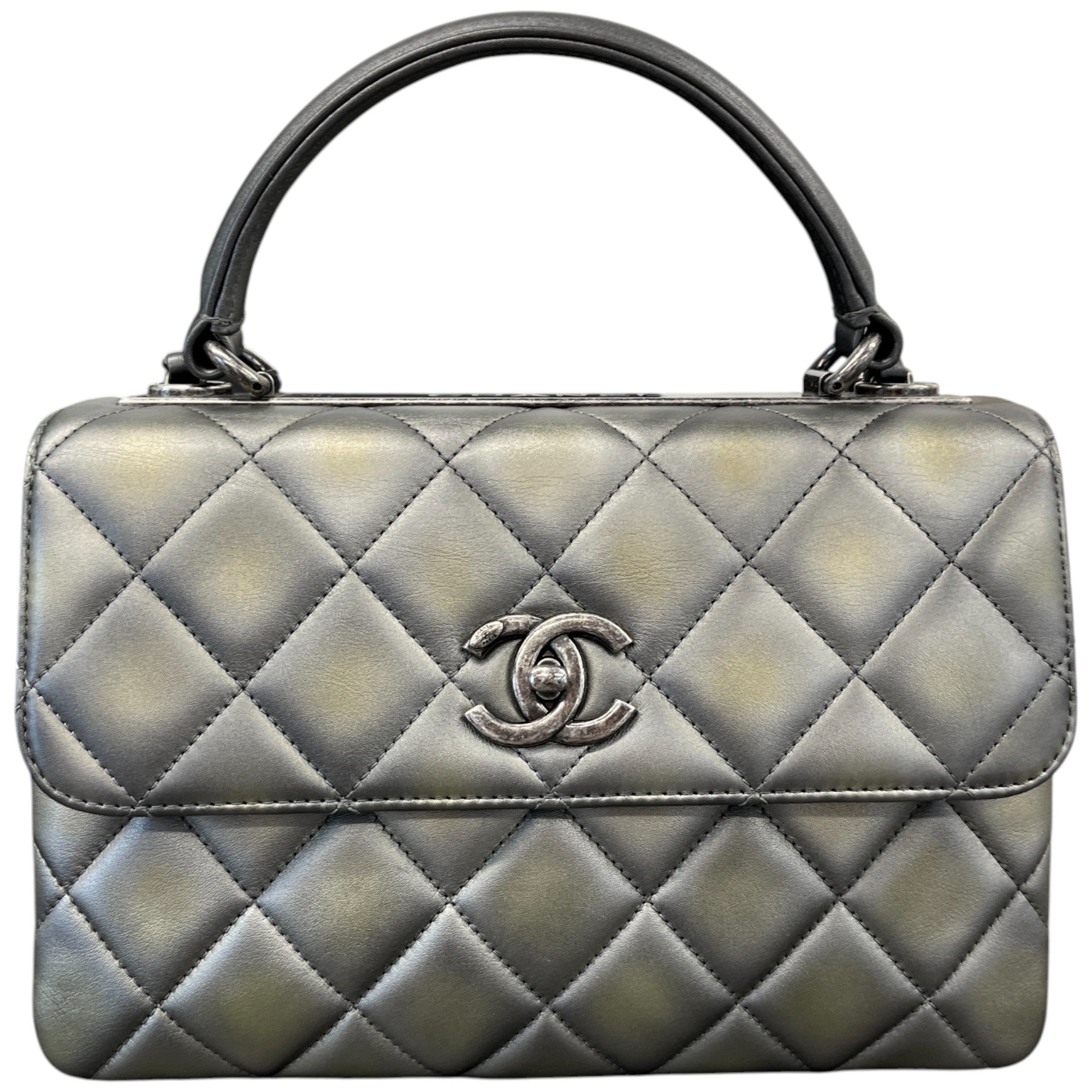 Women's Metallic Faded Small Trendy Cc Handbag Grey