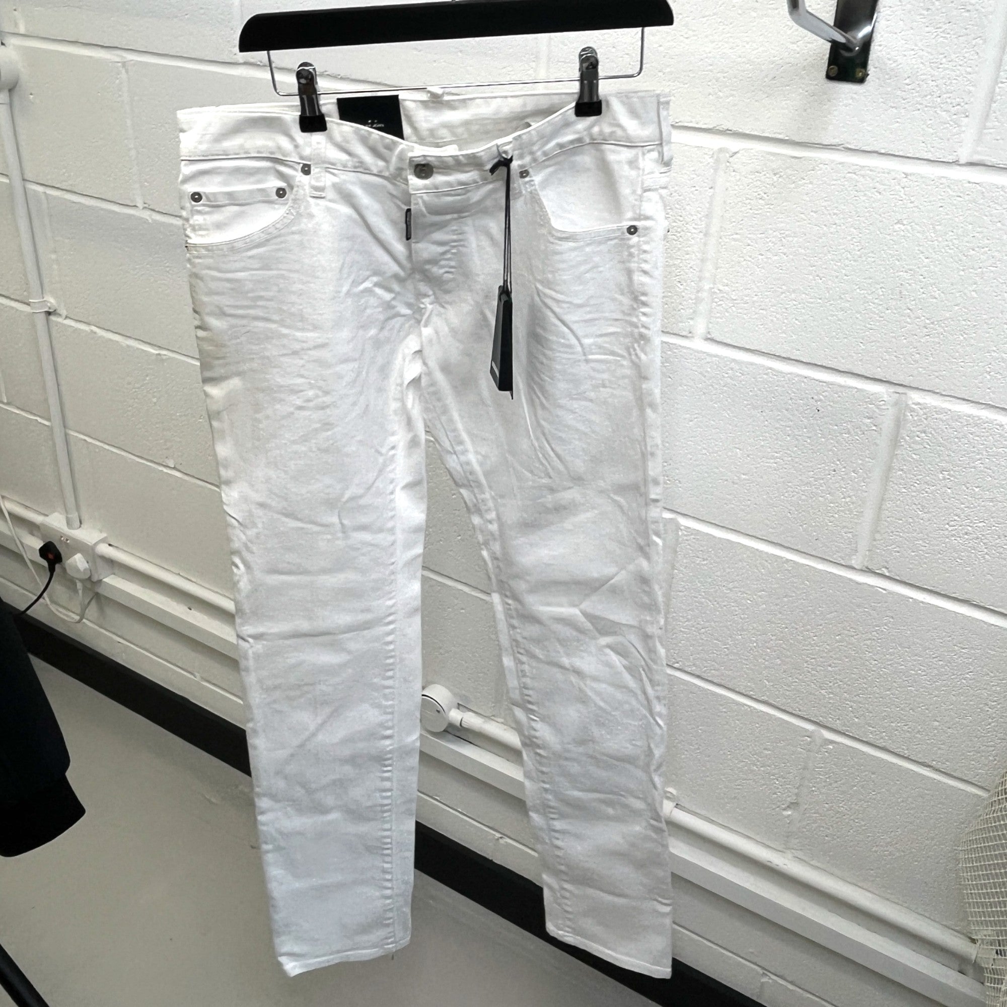 Men's Plaque Logo Jeans White Size IT 48 / UK 32