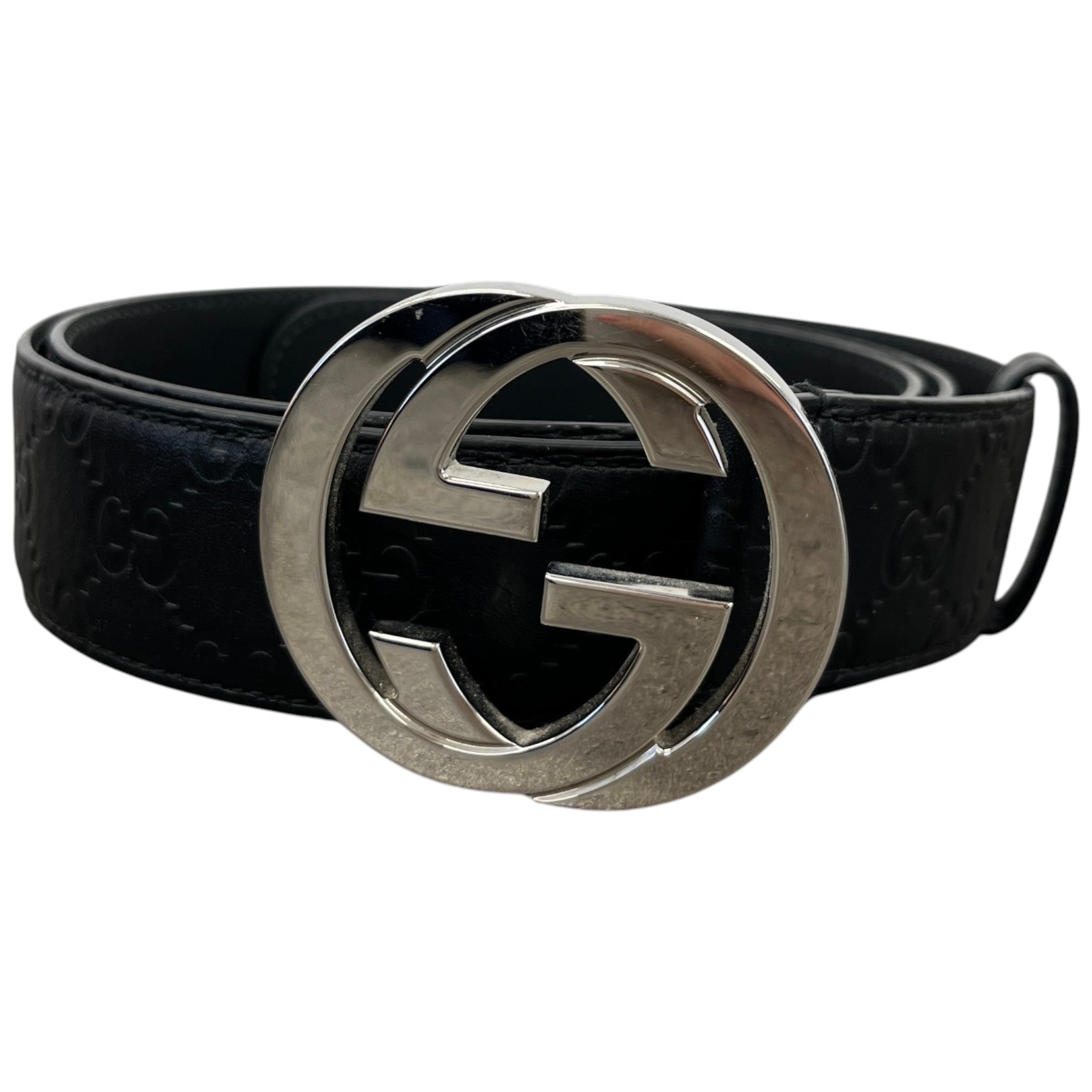 Men's Interlocking G Belt Black Size Waist 34"