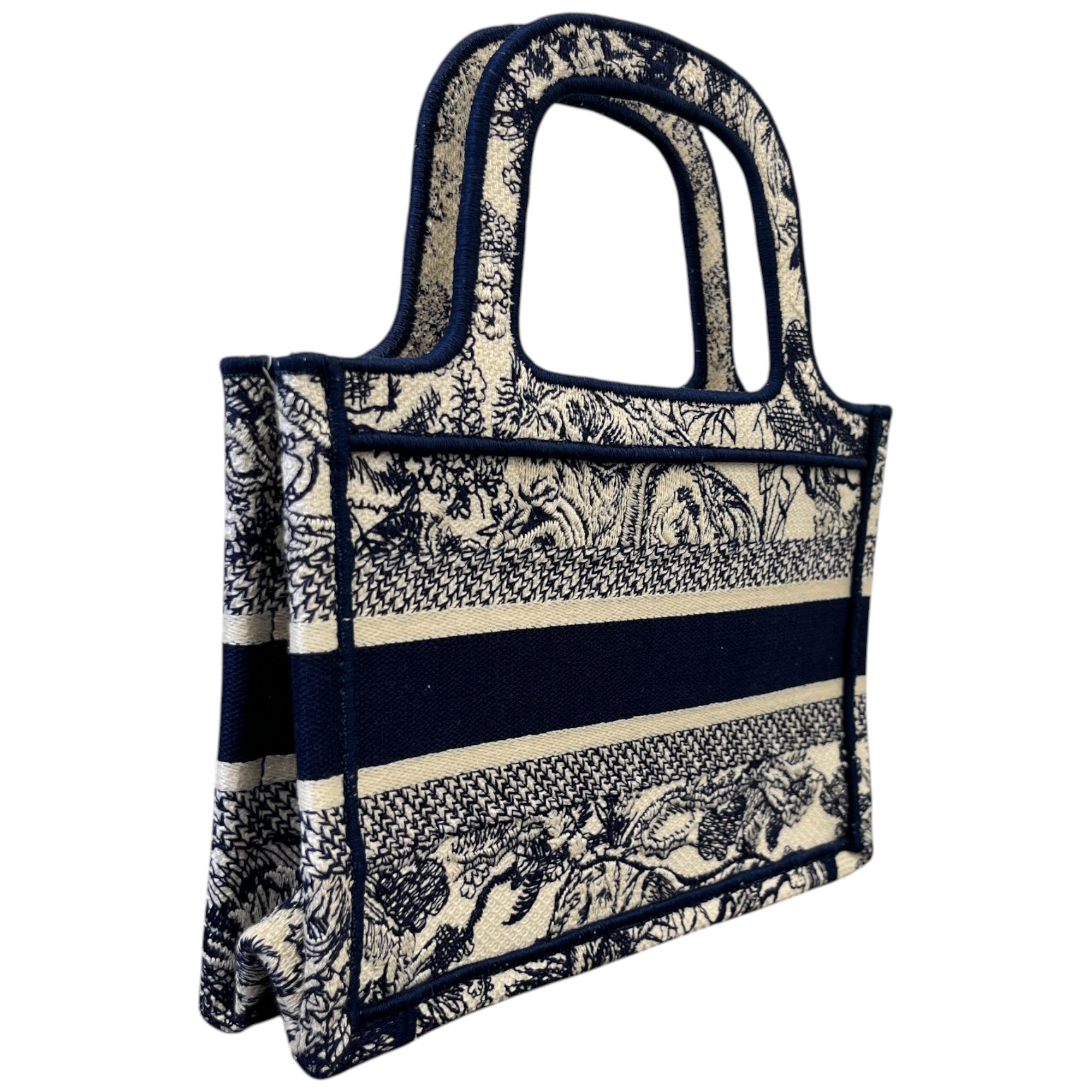 Women's Toile De Jouy Mini Book Tote Bag Navy