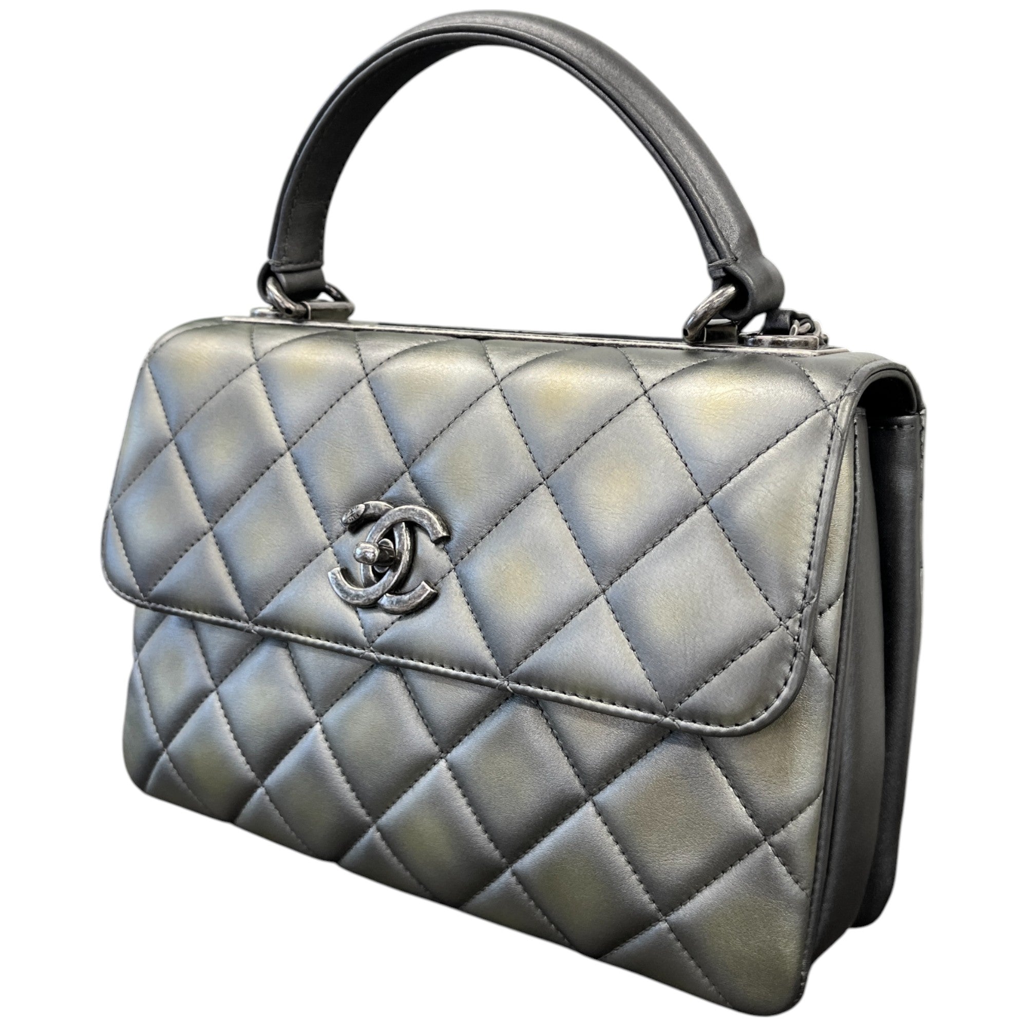 Women's Metallic Faded Small Trendy Cc Handbag Grey