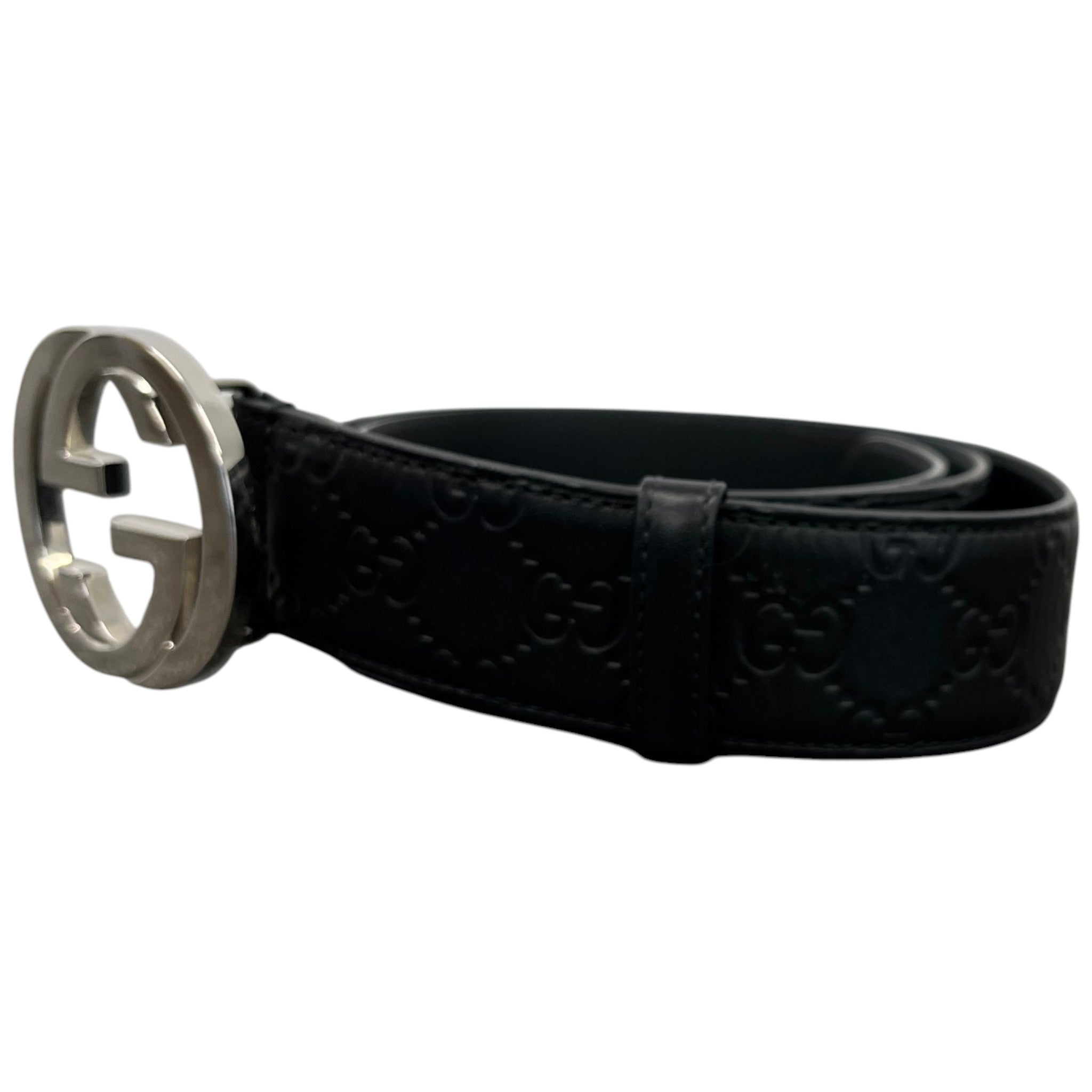 Men's Interlocking G Belt Black Size Waist 34"