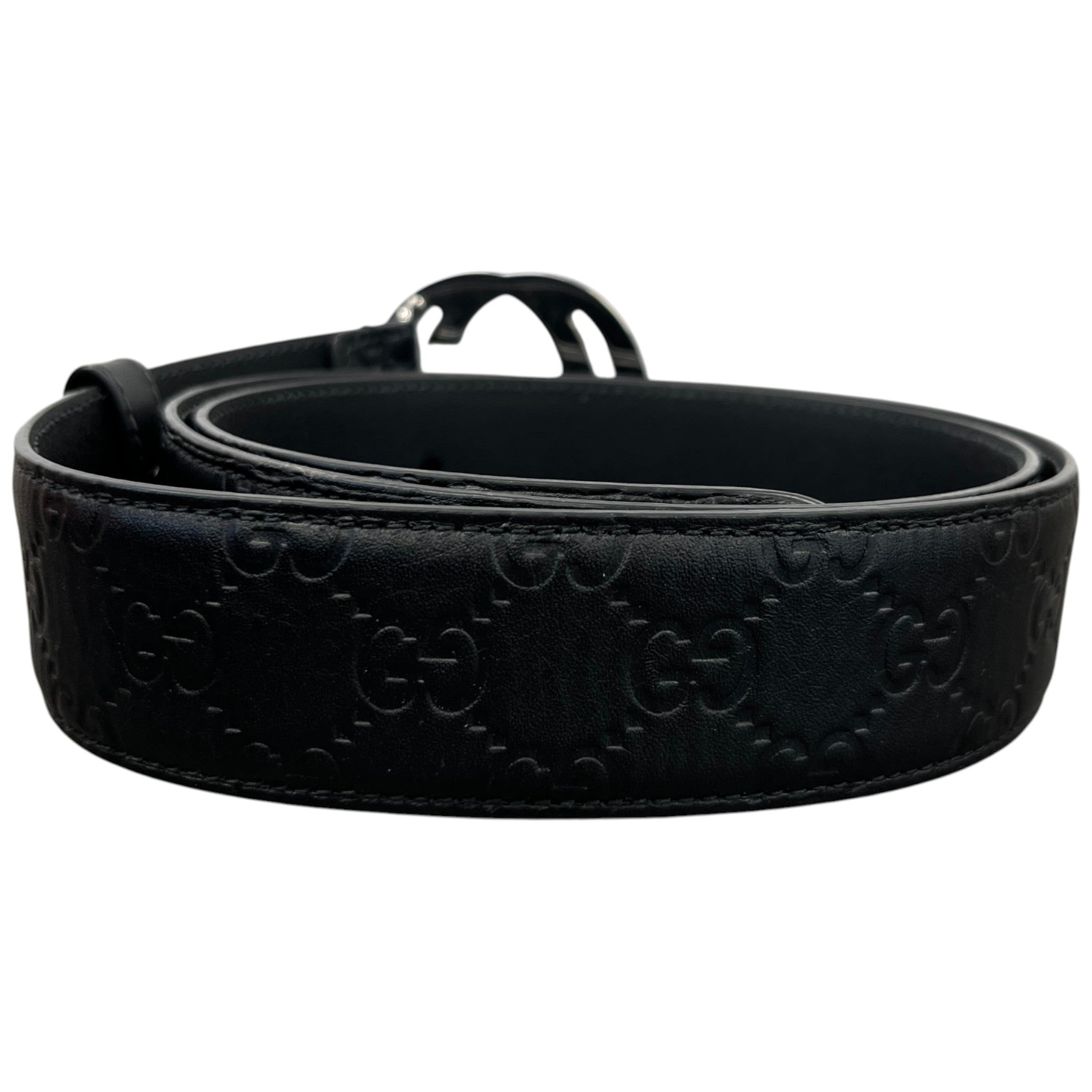 Men's Interlocking G Belt Black Size Waist 34"