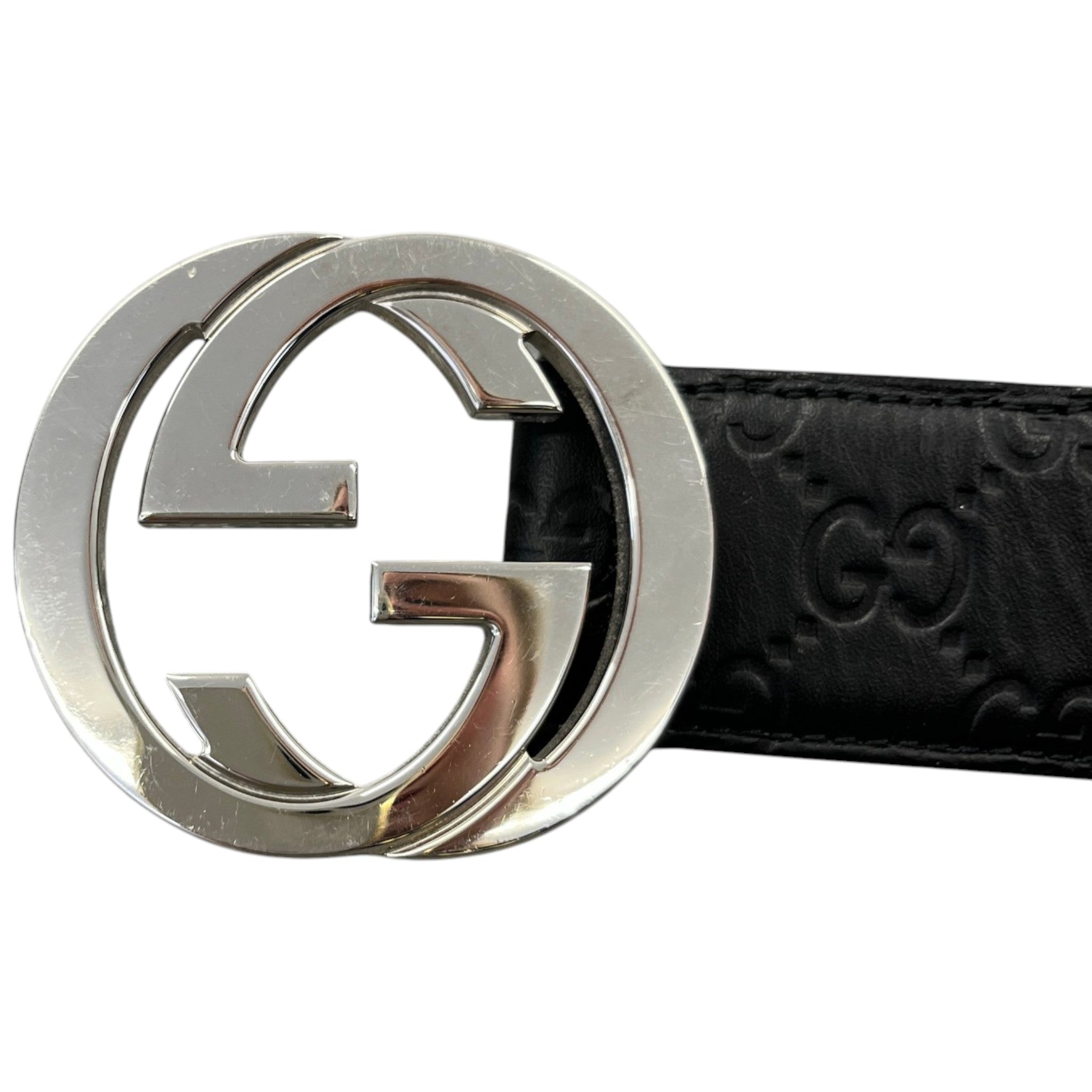 Men's Interlocking G Belt Black Size Waist 34"