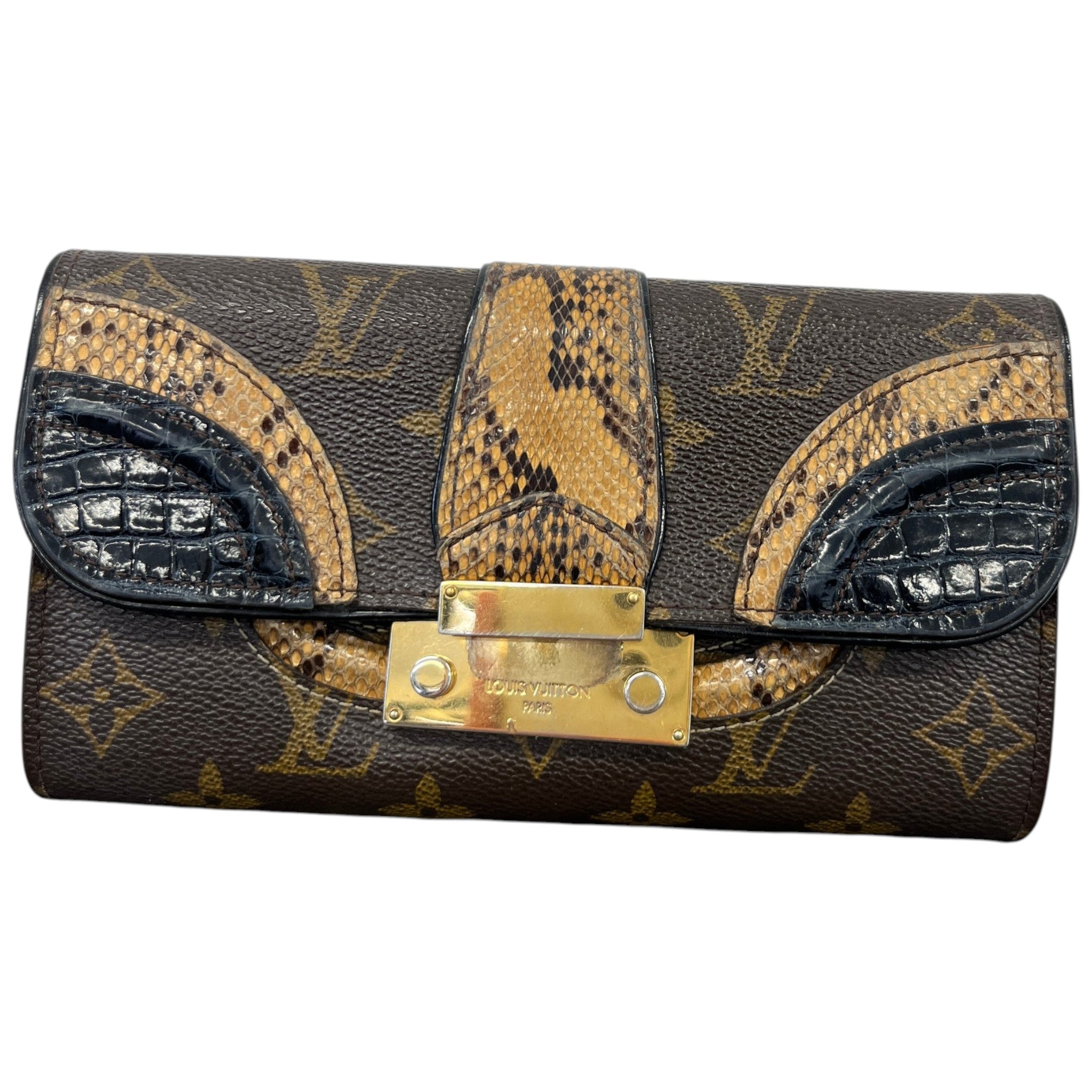 Women's Monogramissime Exotique Python Trim Wallet Brown