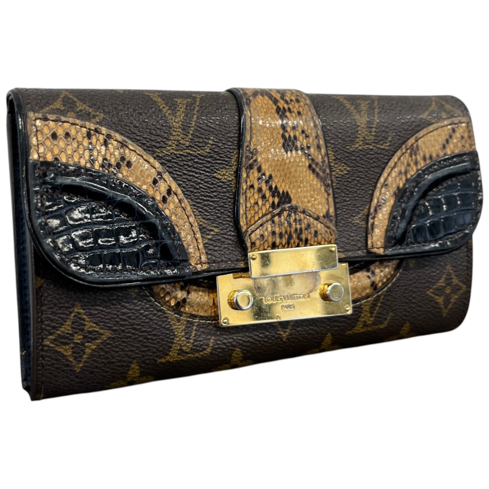 Women's Monogramissime Exotique Python Trim Wallet Brown