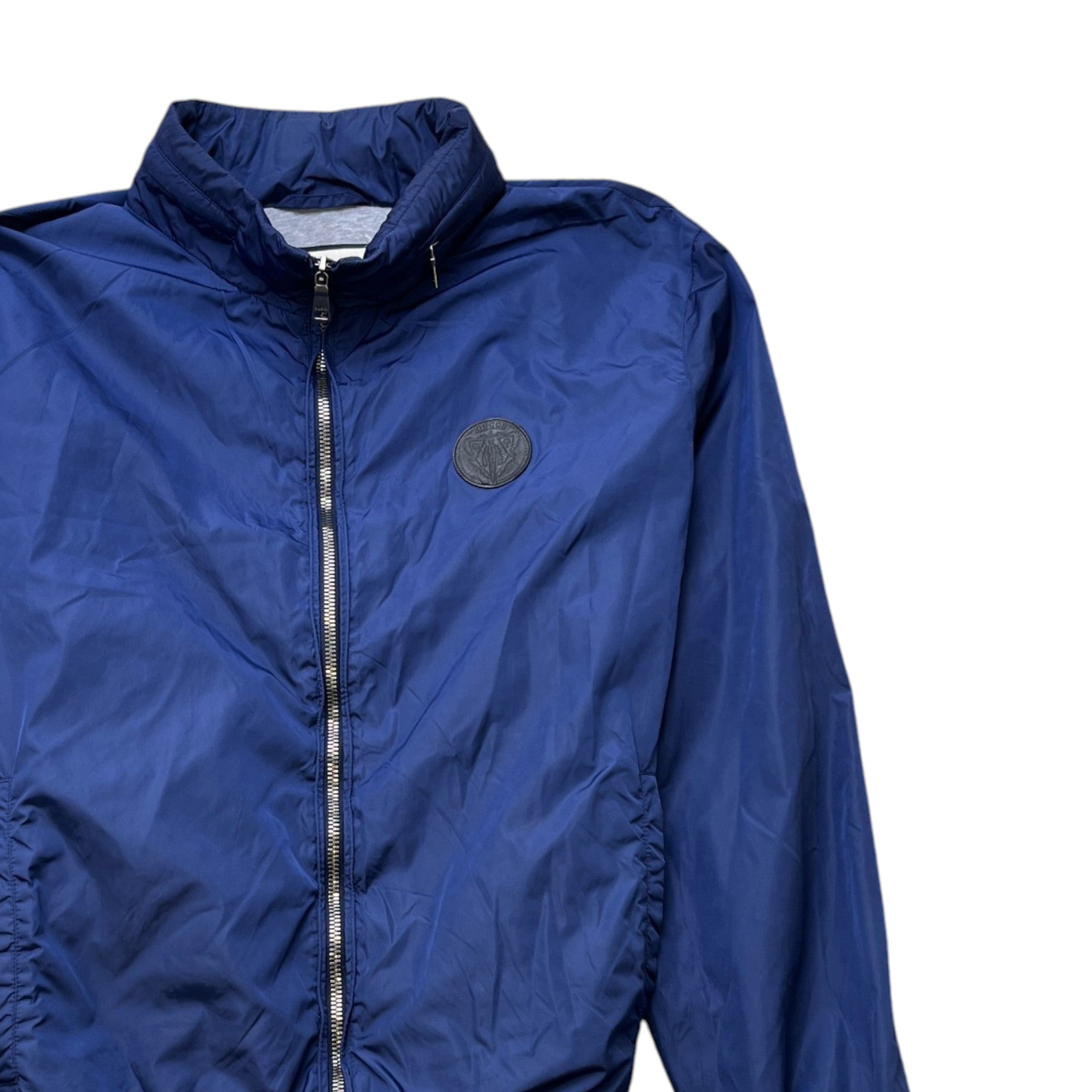 Men's Logo Patch Bomber Windbreaker Navy Size IT 50 / L