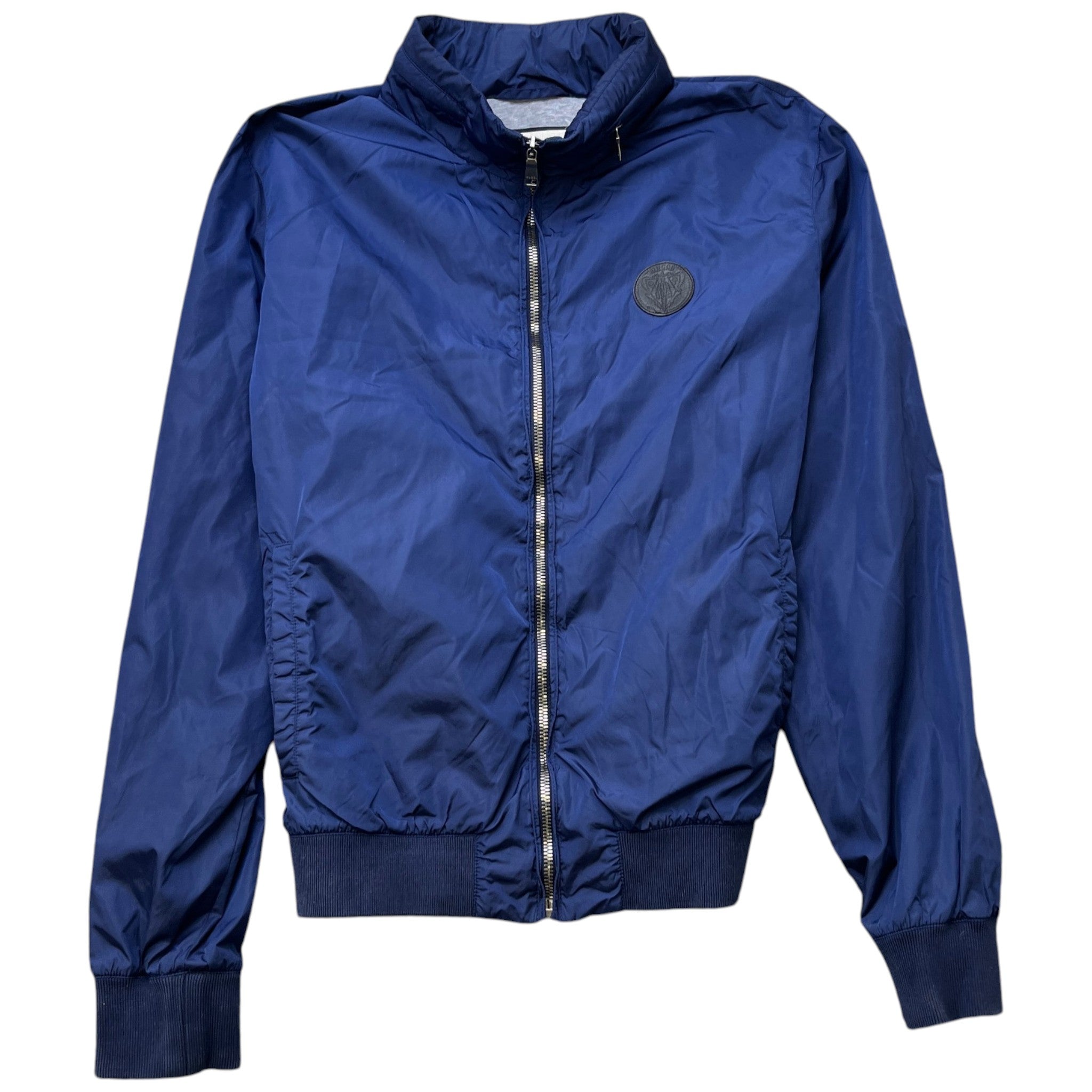 Men's Logo Patch Bomber Windbreaker Navy Size IT 50 / L