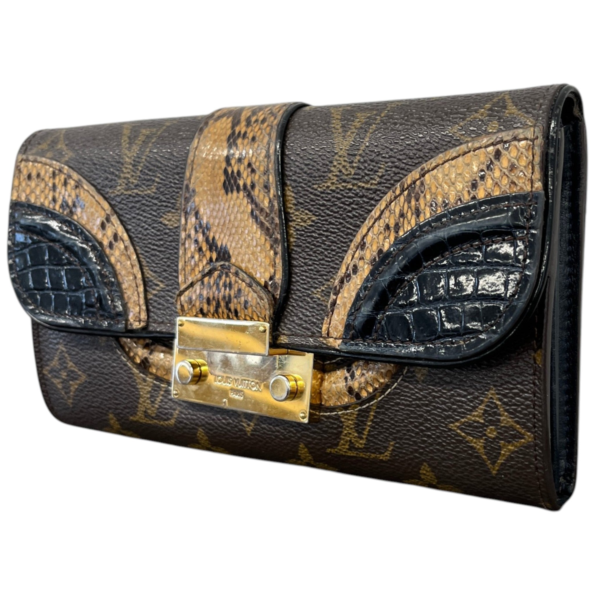Women's Monogramissime Exotique Python Trim Wallet Brown