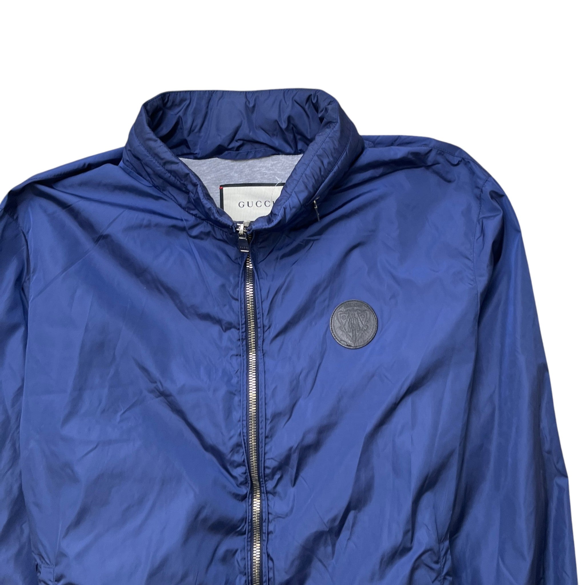 Men's Logo Patch Bomber Windbreaker Navy Size IT 50 / L