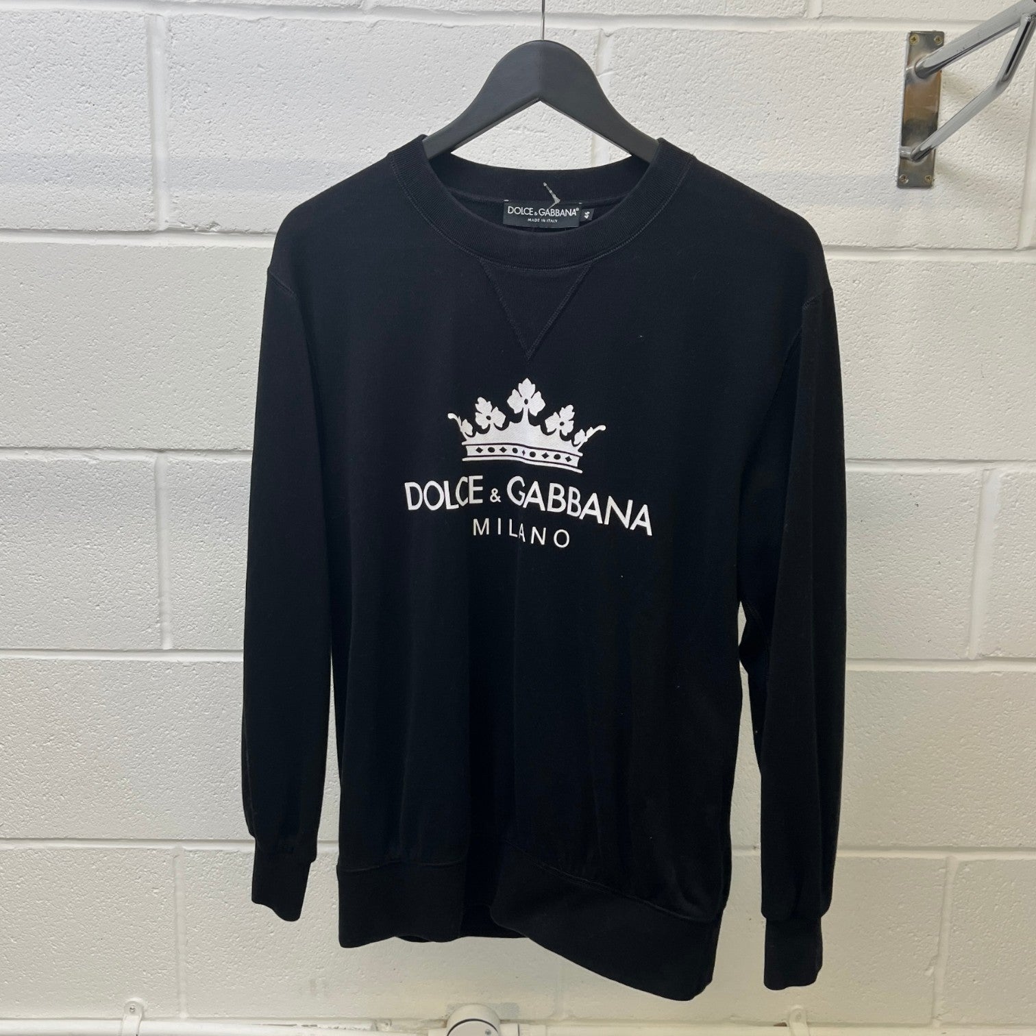 Men's Logo Print Sweatshirt Black Size IT 46 / UK S