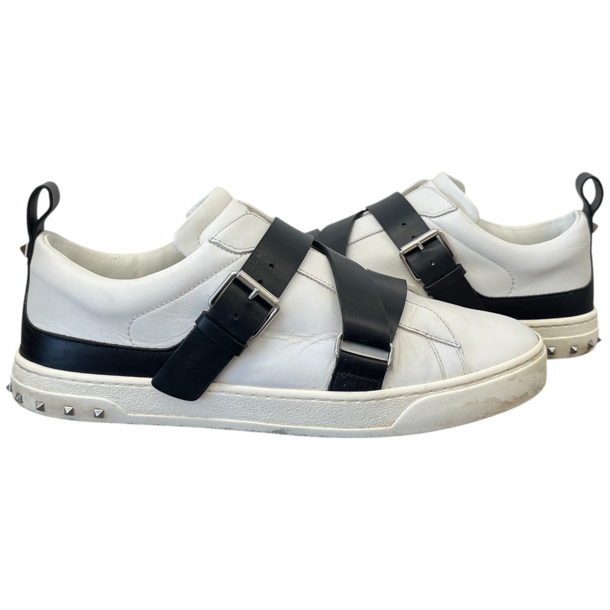 Men's Studded Strap Low Trainers White Size EU 43 / UK 9