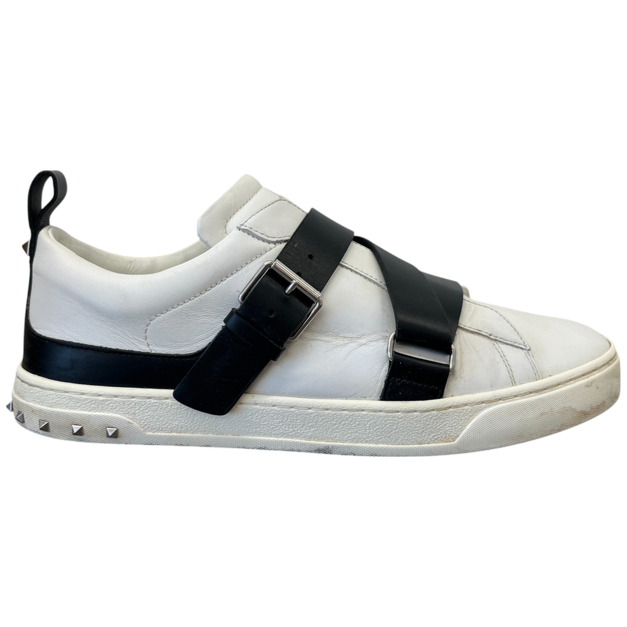 Men's Studded Strap Low Trainers White Size EU 43 / UK 9