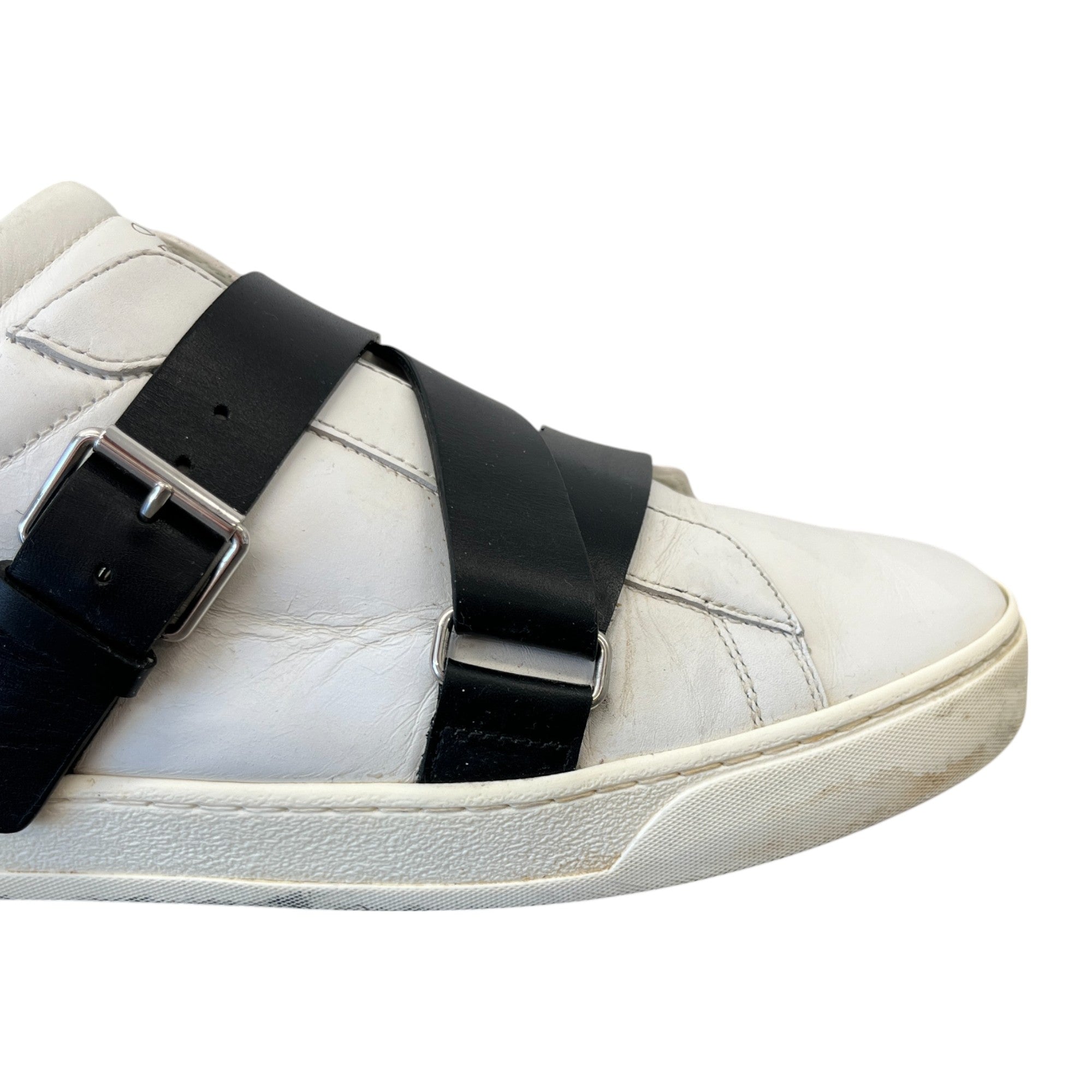 Men's Studded Strap Low Trainers White Size EU 43 / UK 9