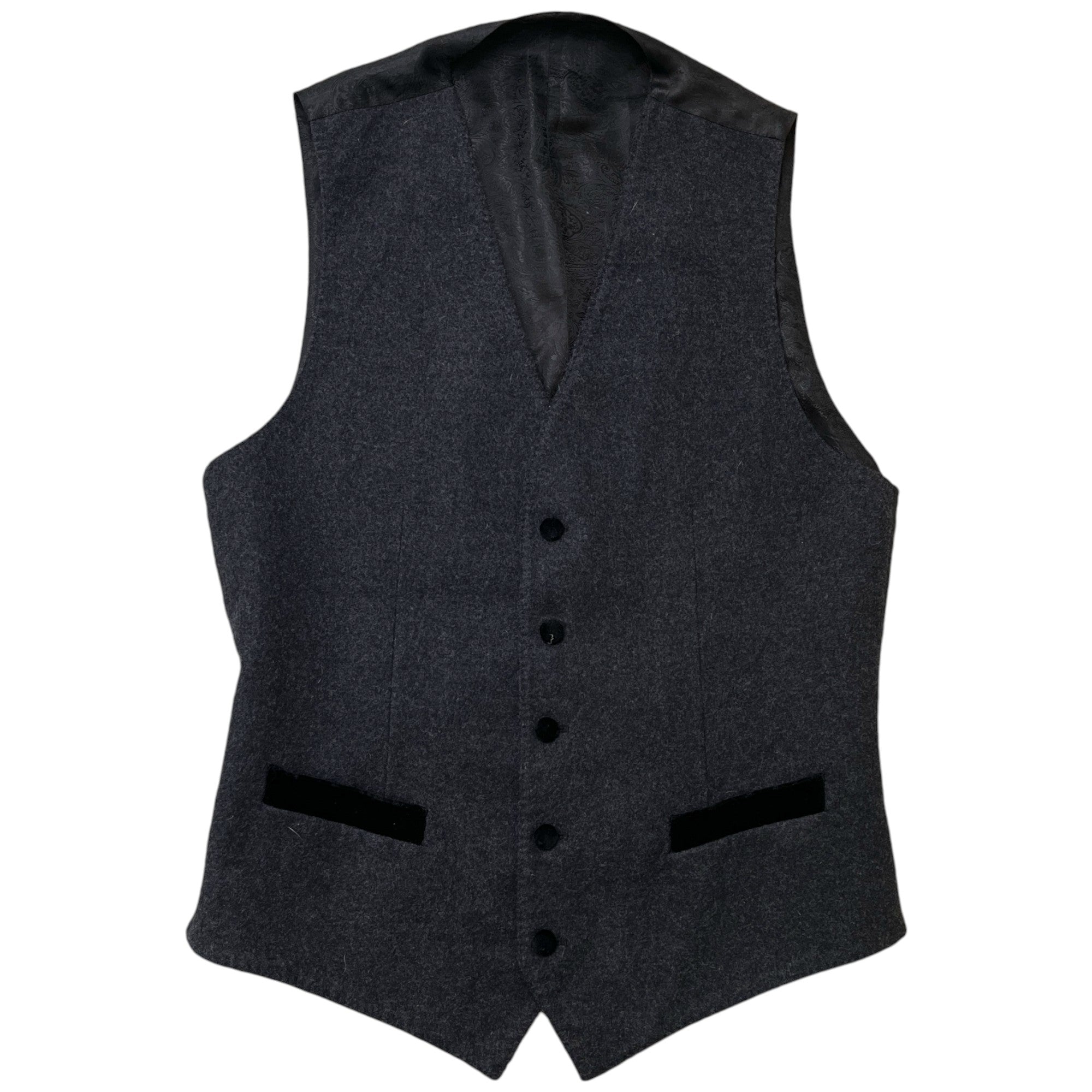 Men's Wool Waistcoat Vest Grey Size IT 48 / UK M
