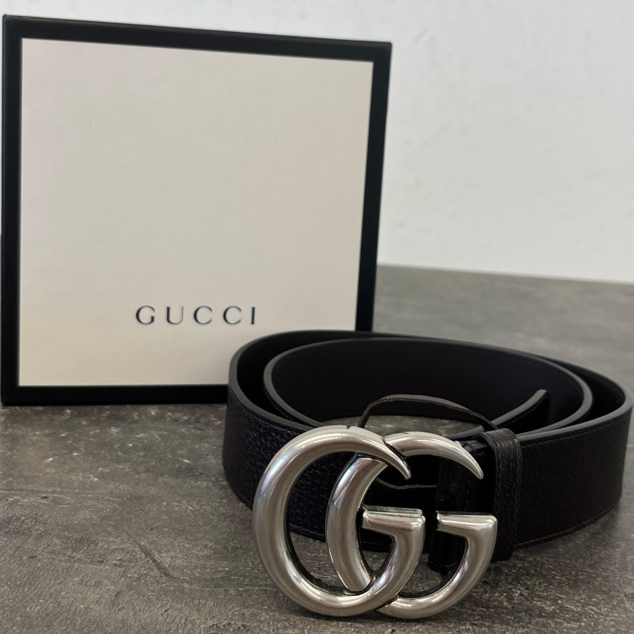 Men's Interlocking G Belt Black Size Waist 38"