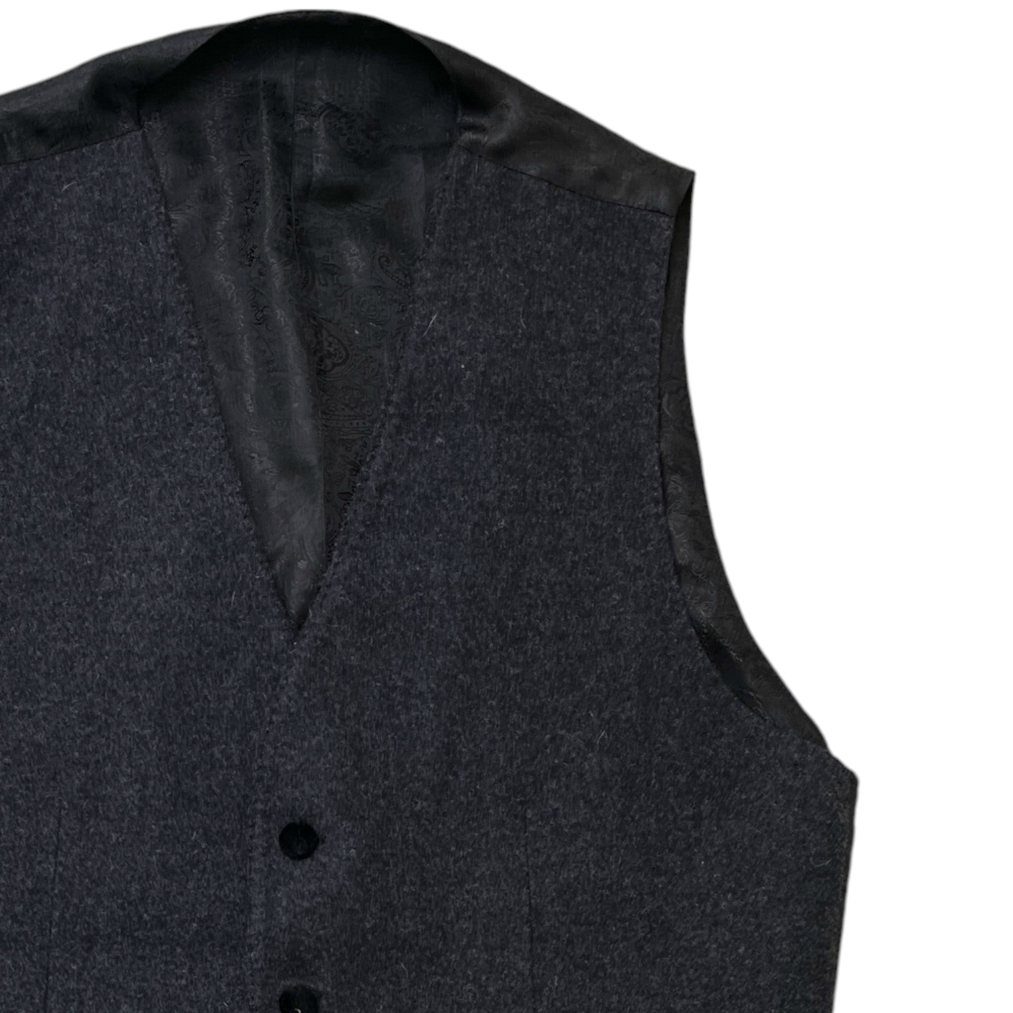 Men's Wool Waistcoat Vest Grey Size IT 48 / UK M