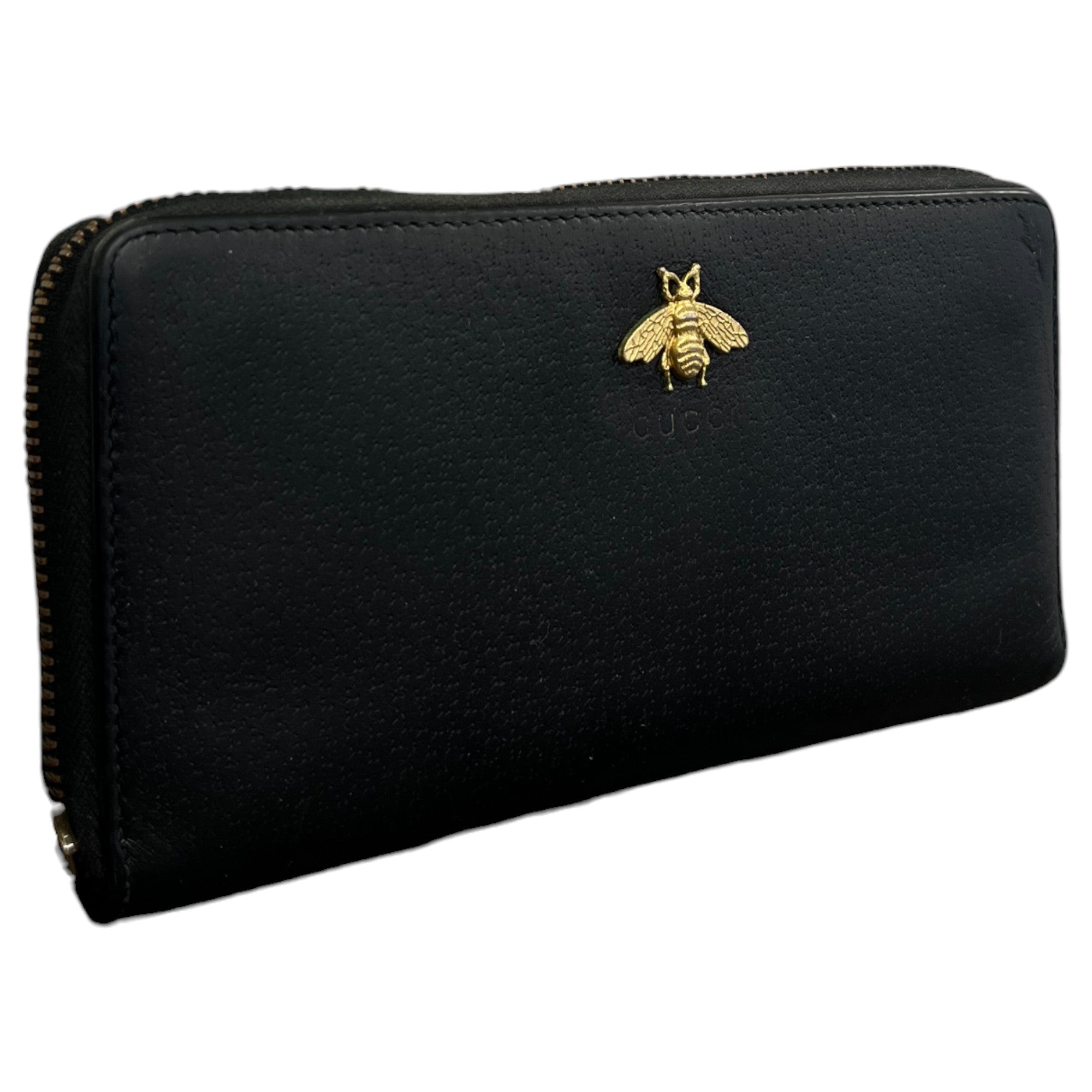 Women's Animalier Zip Around Long Purse Black