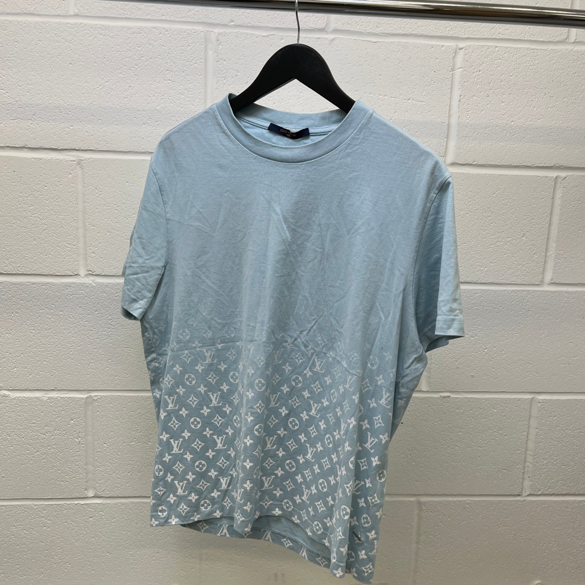 Men's Monogram Gradient T-Shirt Blue Size L