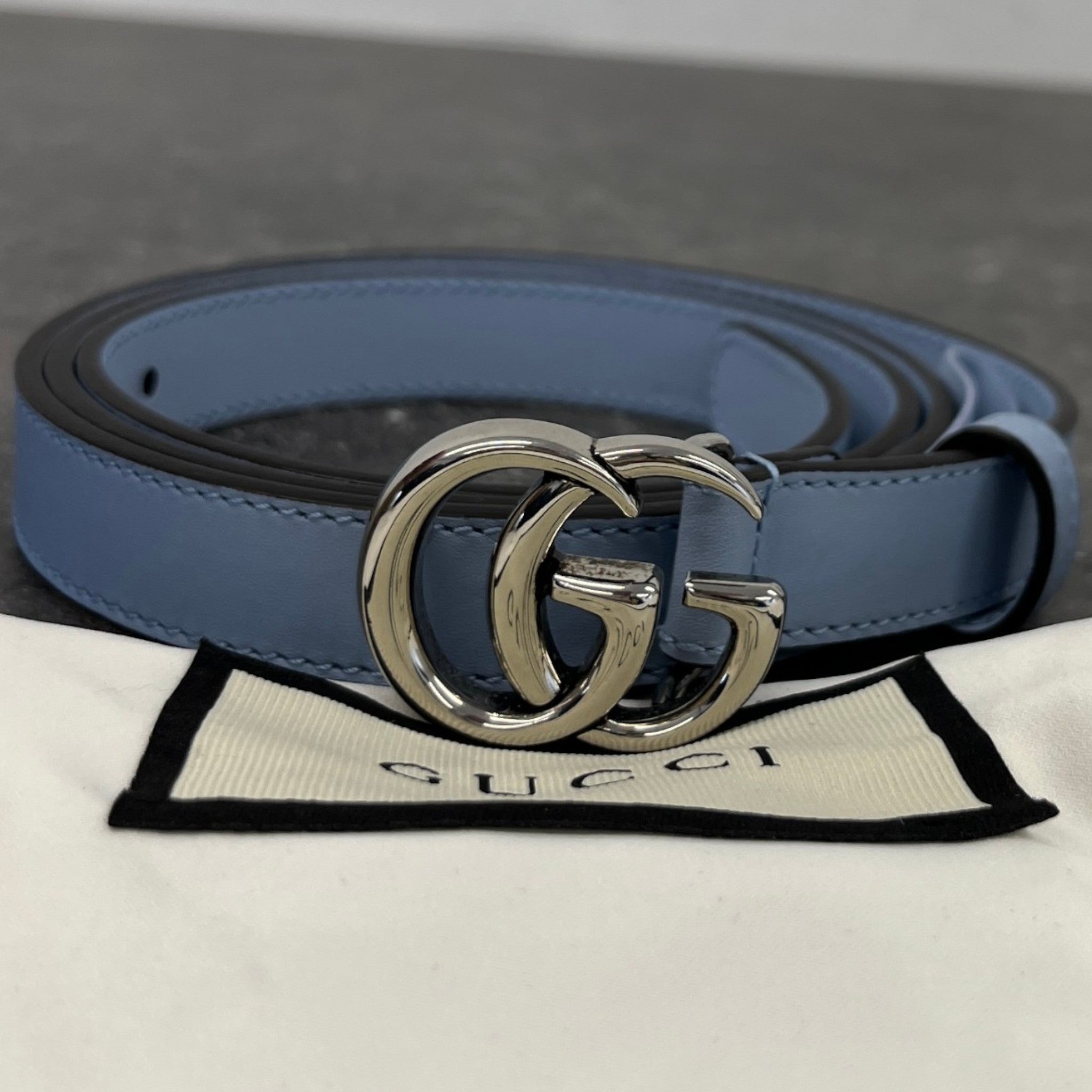 Women's Gg Marmont Belt Blue Size XL